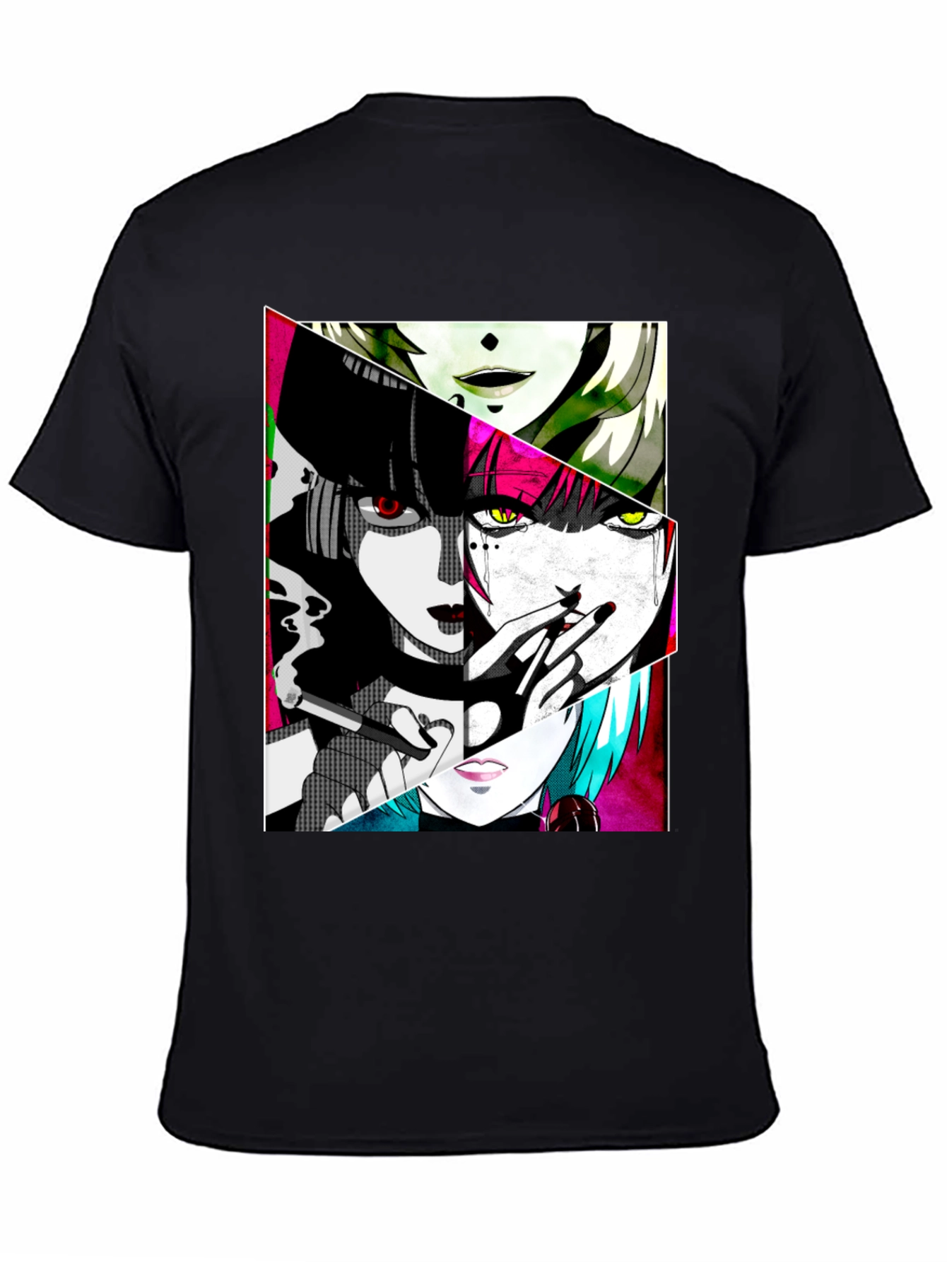 Anime Girl Graphic Tee - Black