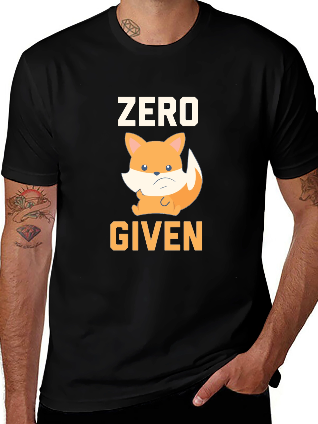 Zero Given Fox Graphic T-Shirt - Black Cotton Tee
