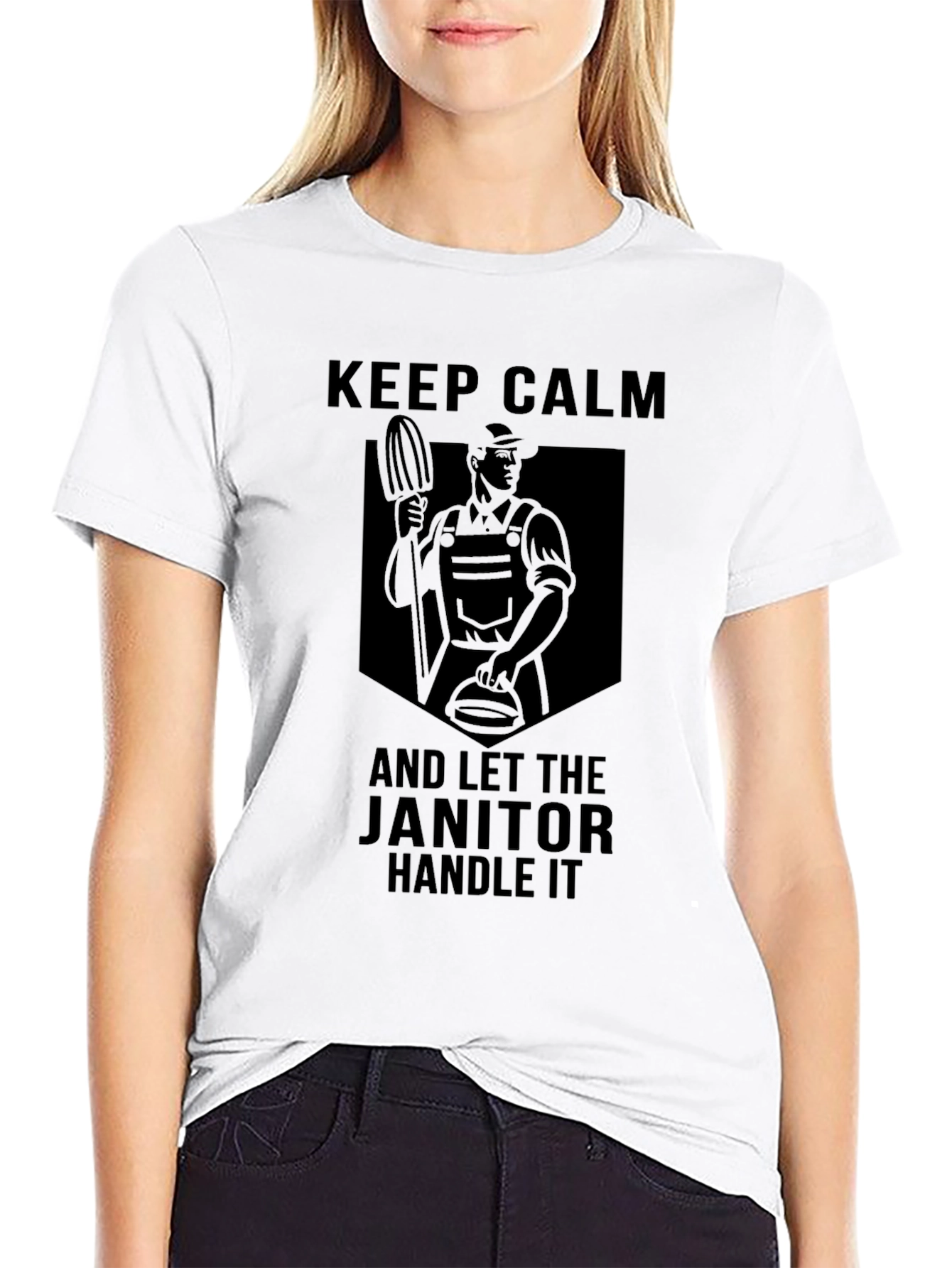 Keep Calm Janitor T-Shirt Funny Cleaning Crew Tee