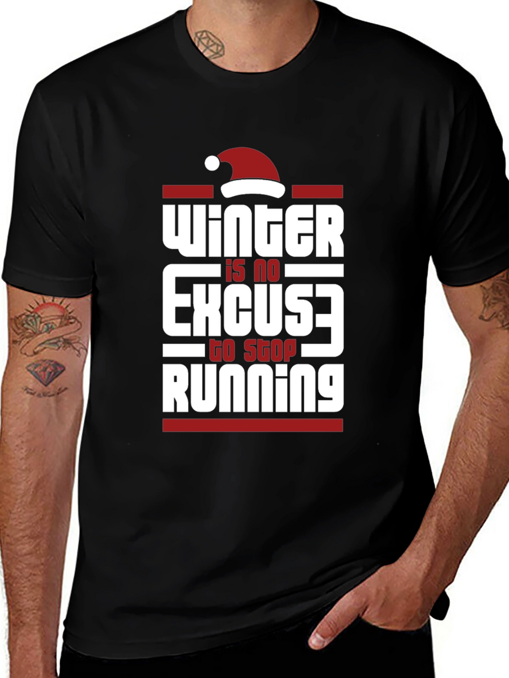 Winter Running T-Shirt - No Excuses Holiday Tee