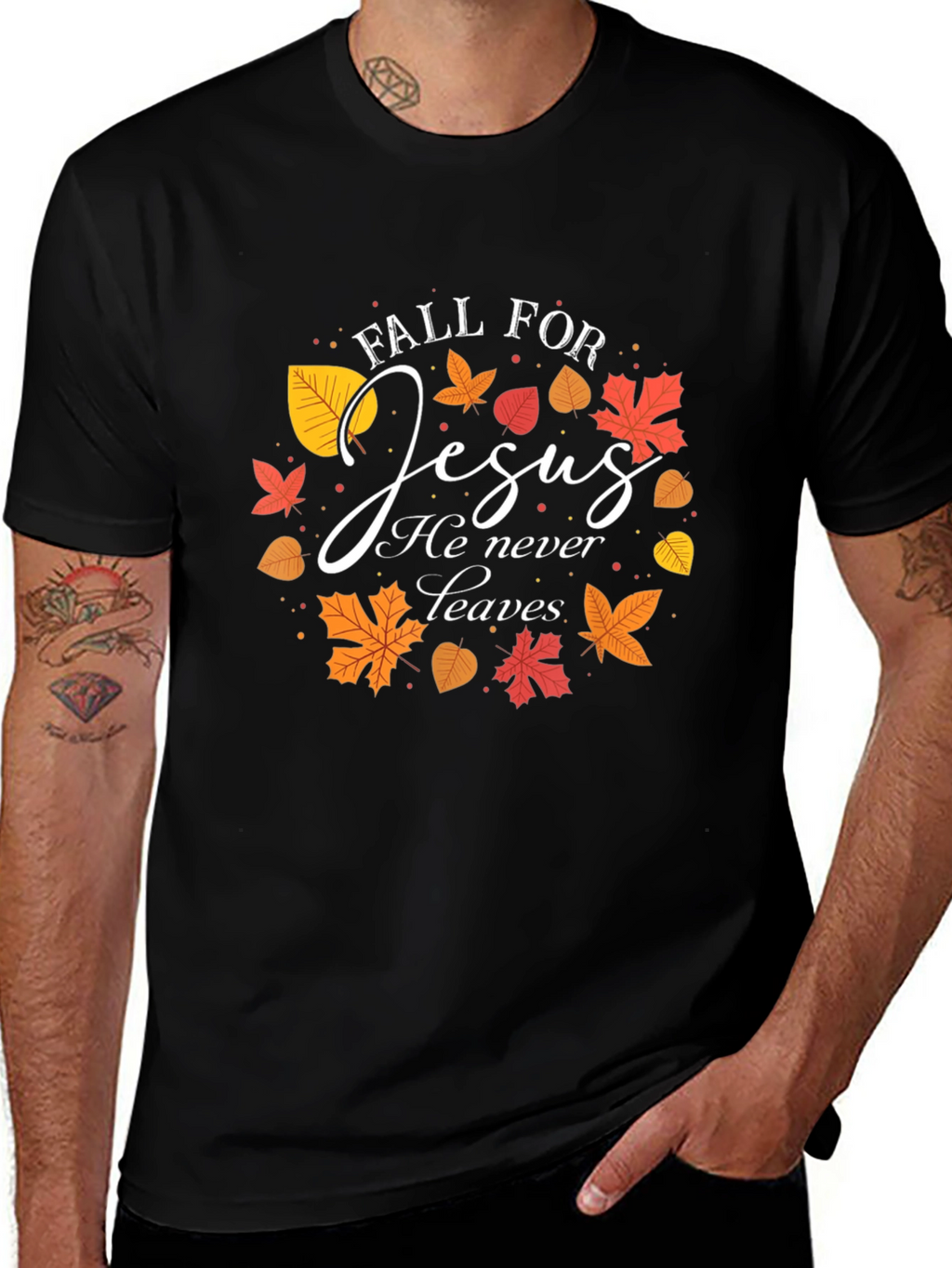 Fall For Jesus T-Shirt Autumn Christian Apparel
