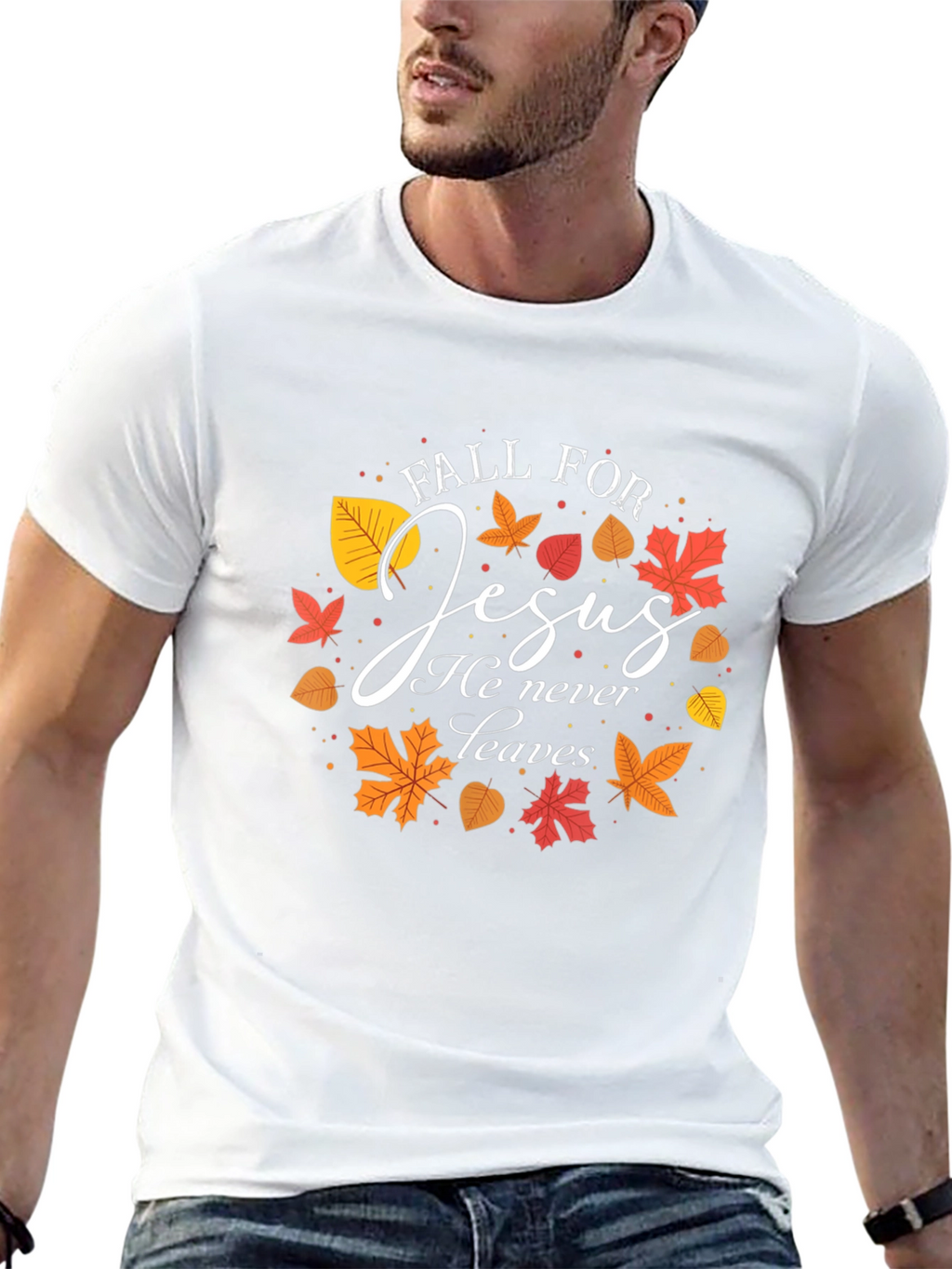 Fall For Jesus T-Shirt Autumn Christian Apparel