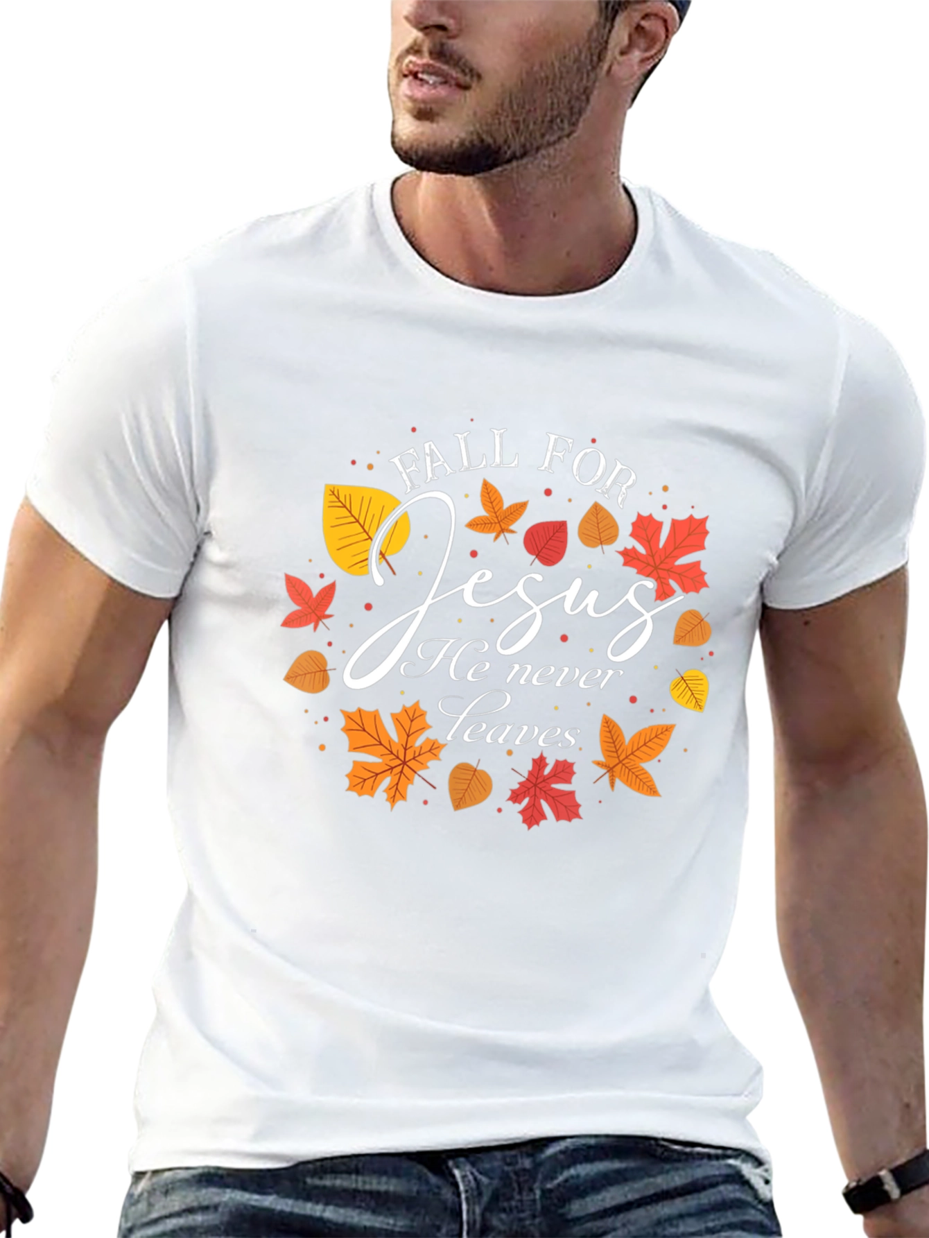 Fall For Jesus T-Shirt Autumn Christian Apparel