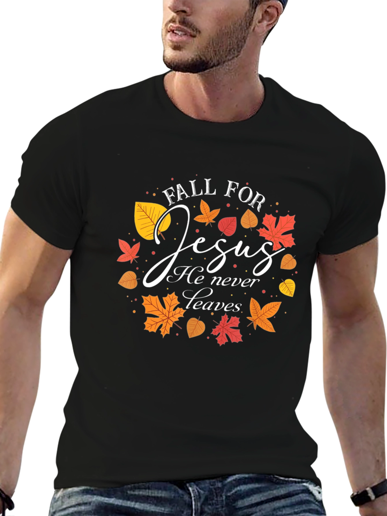 Fall For Jesus T-Shirt Autumn Christian Apparel