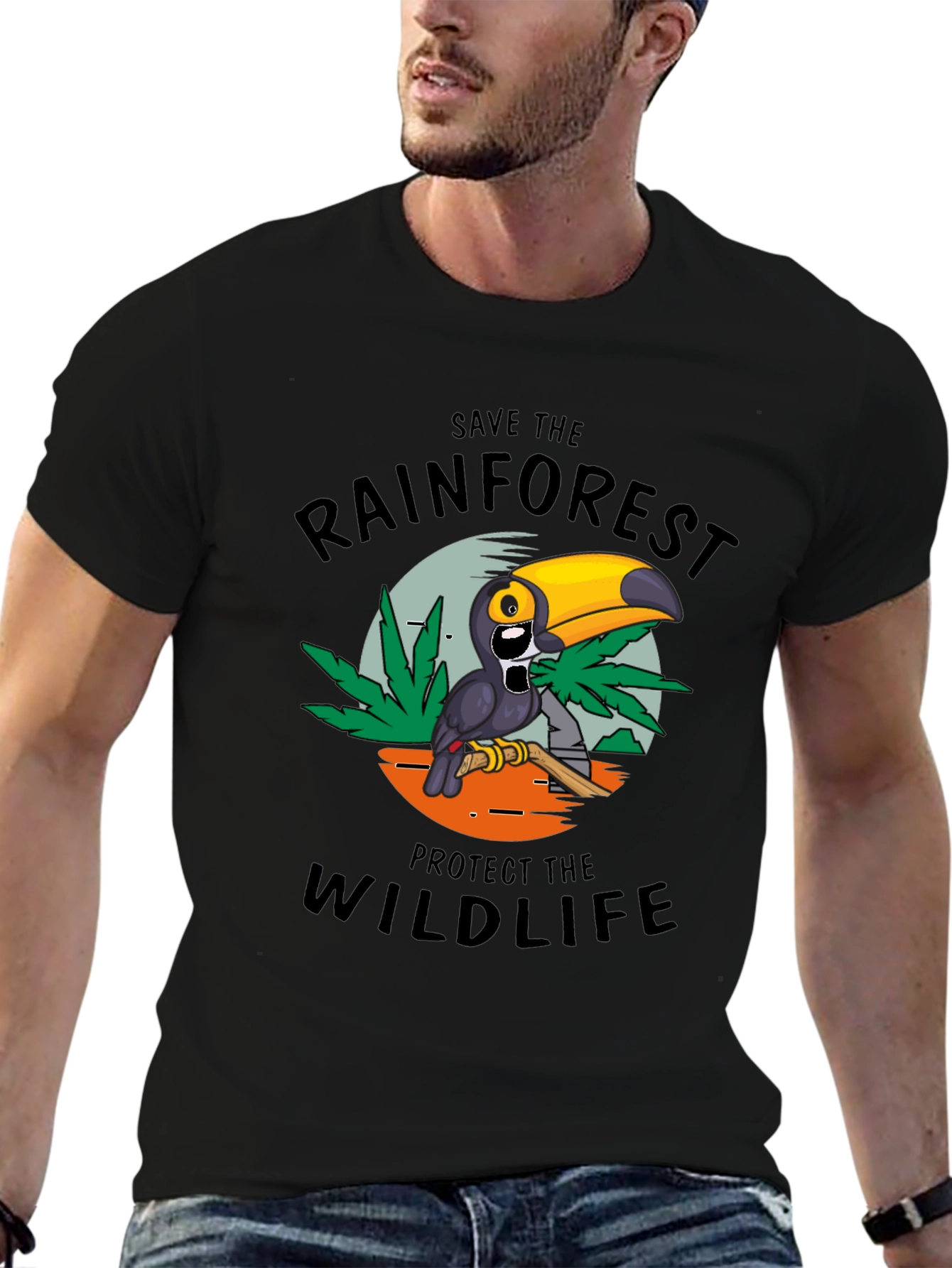 Rainforest Wildlife Graphic Tee - Save the Animals T-Shirt