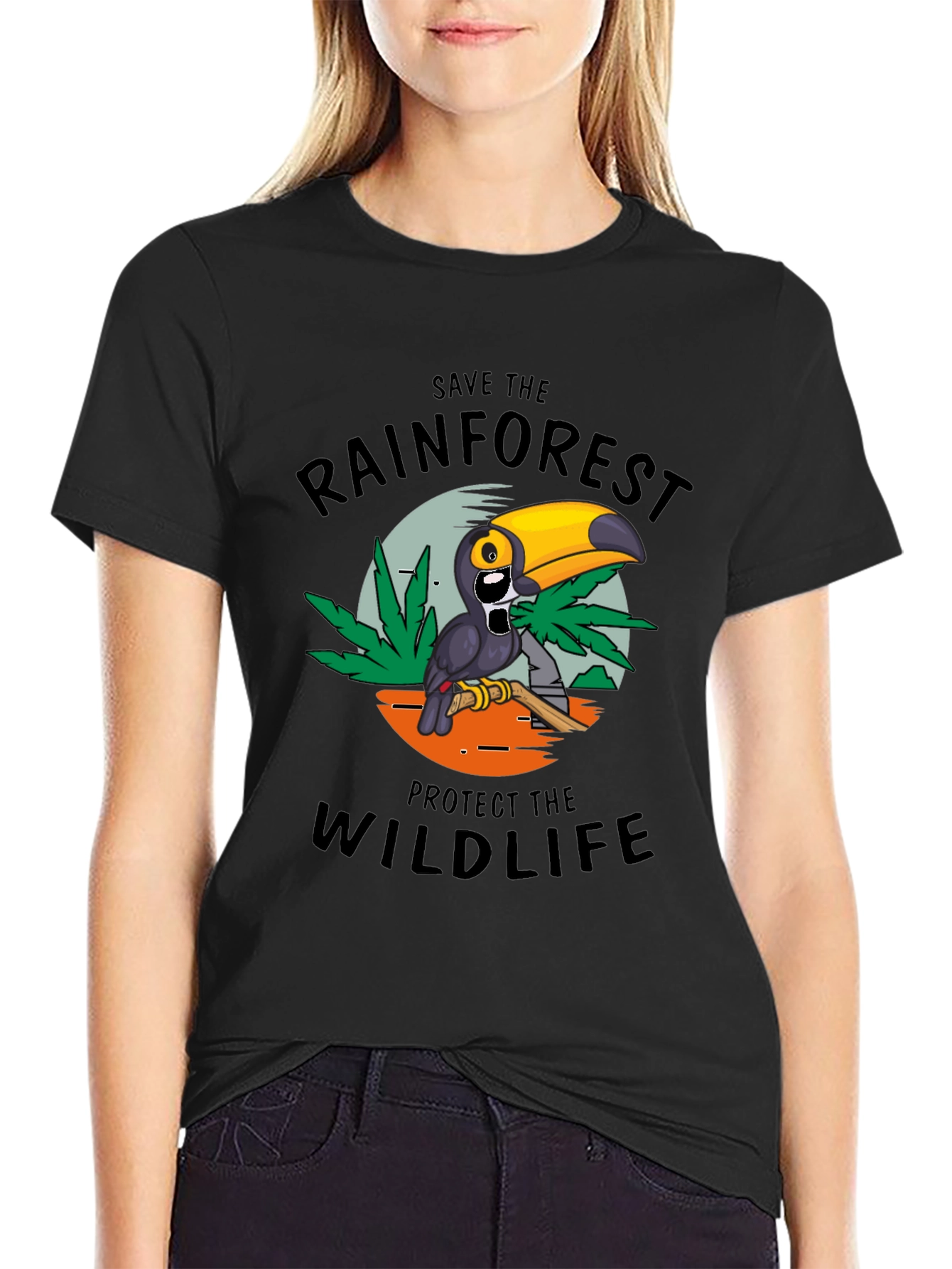 Rainforest Wildlife Graphic Tee - Save the Animals T-Shirt