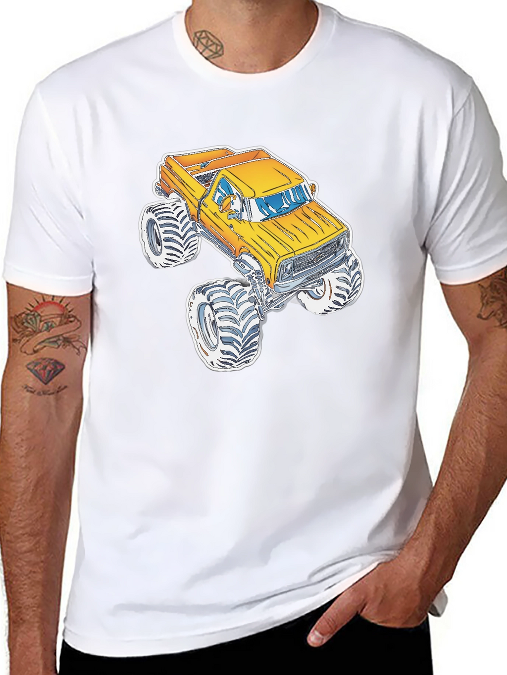 Monster Truck Graphic Tee - Black Cotton Blend