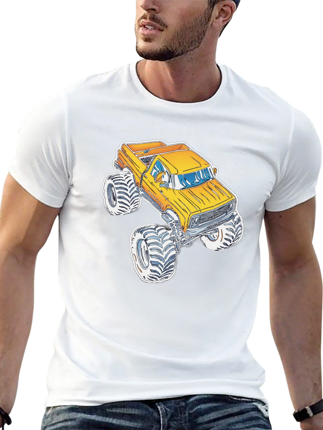 Monster Truck Graphic Tee - Black Cotton Blend