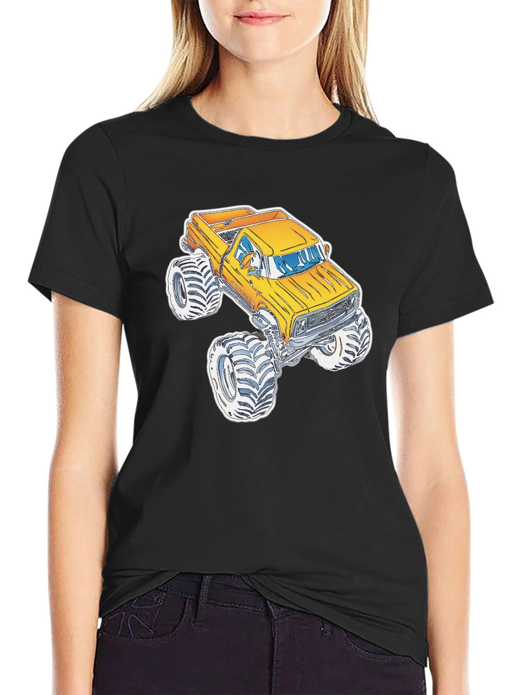 Monster Truck Graphic Tee - Black Cotton Blend