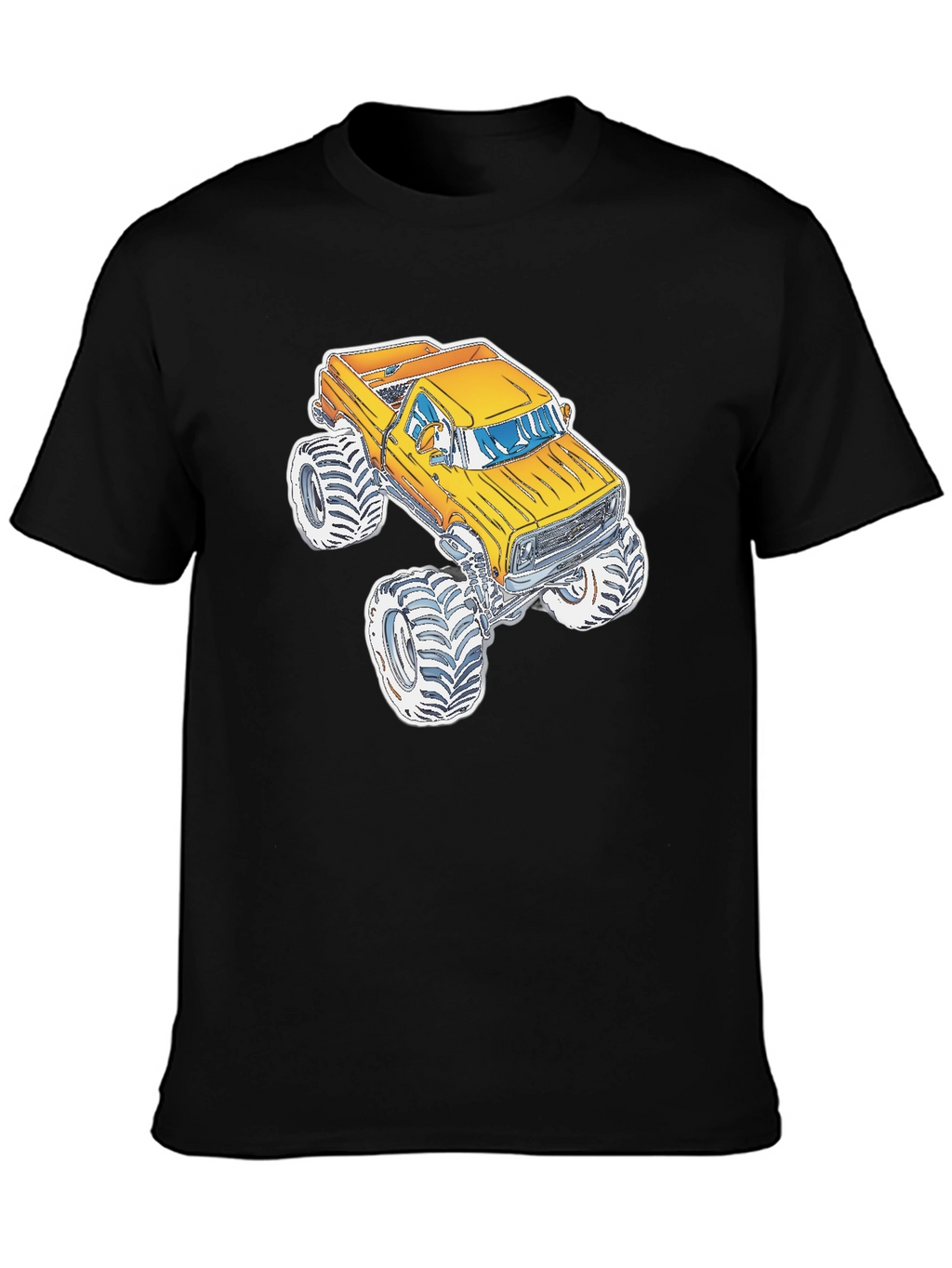 Monster Truck Graphic Tee - Black Cotton Blend