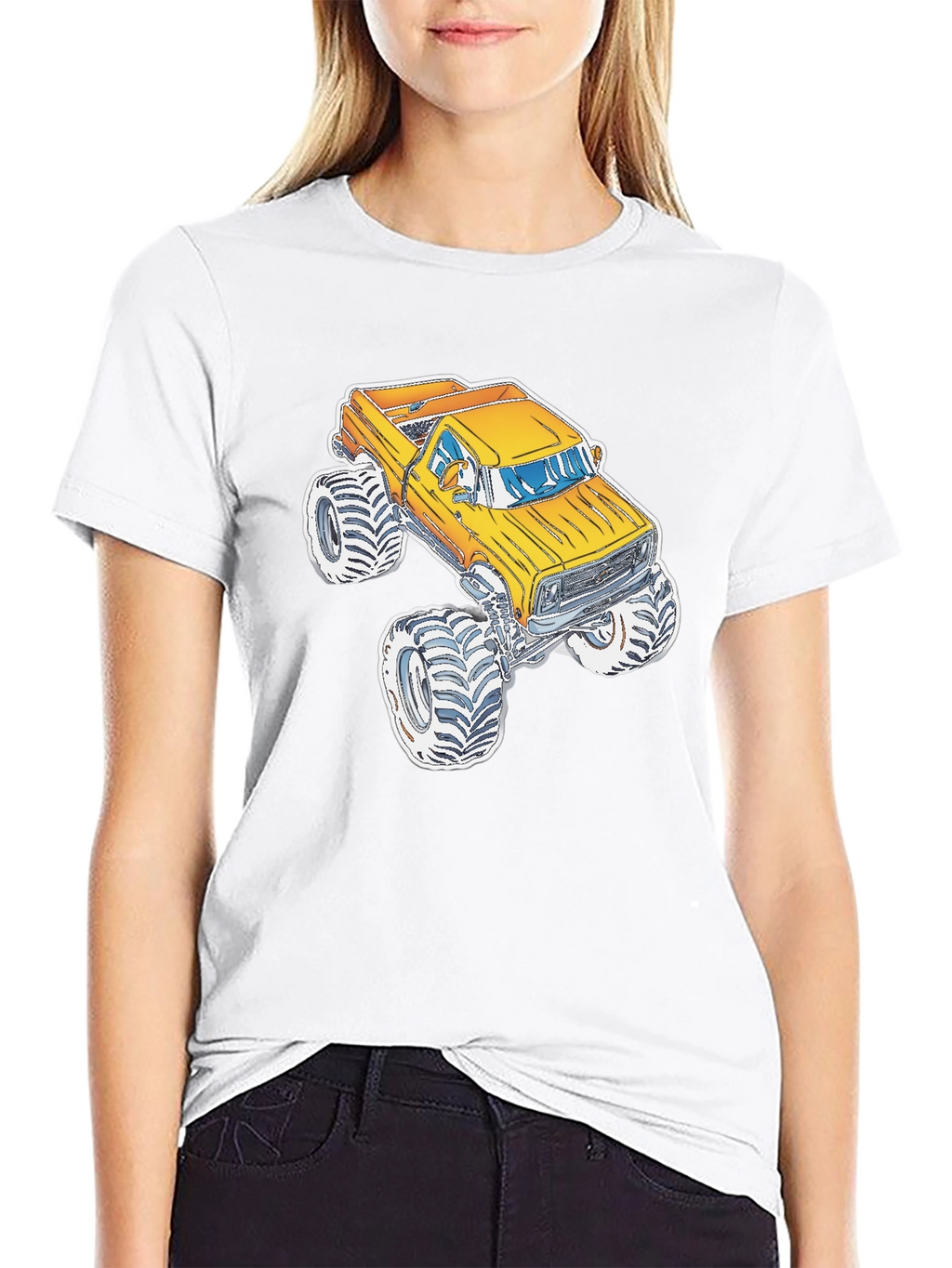 Monster Truck Graphic Tee - Black Cotton Blend