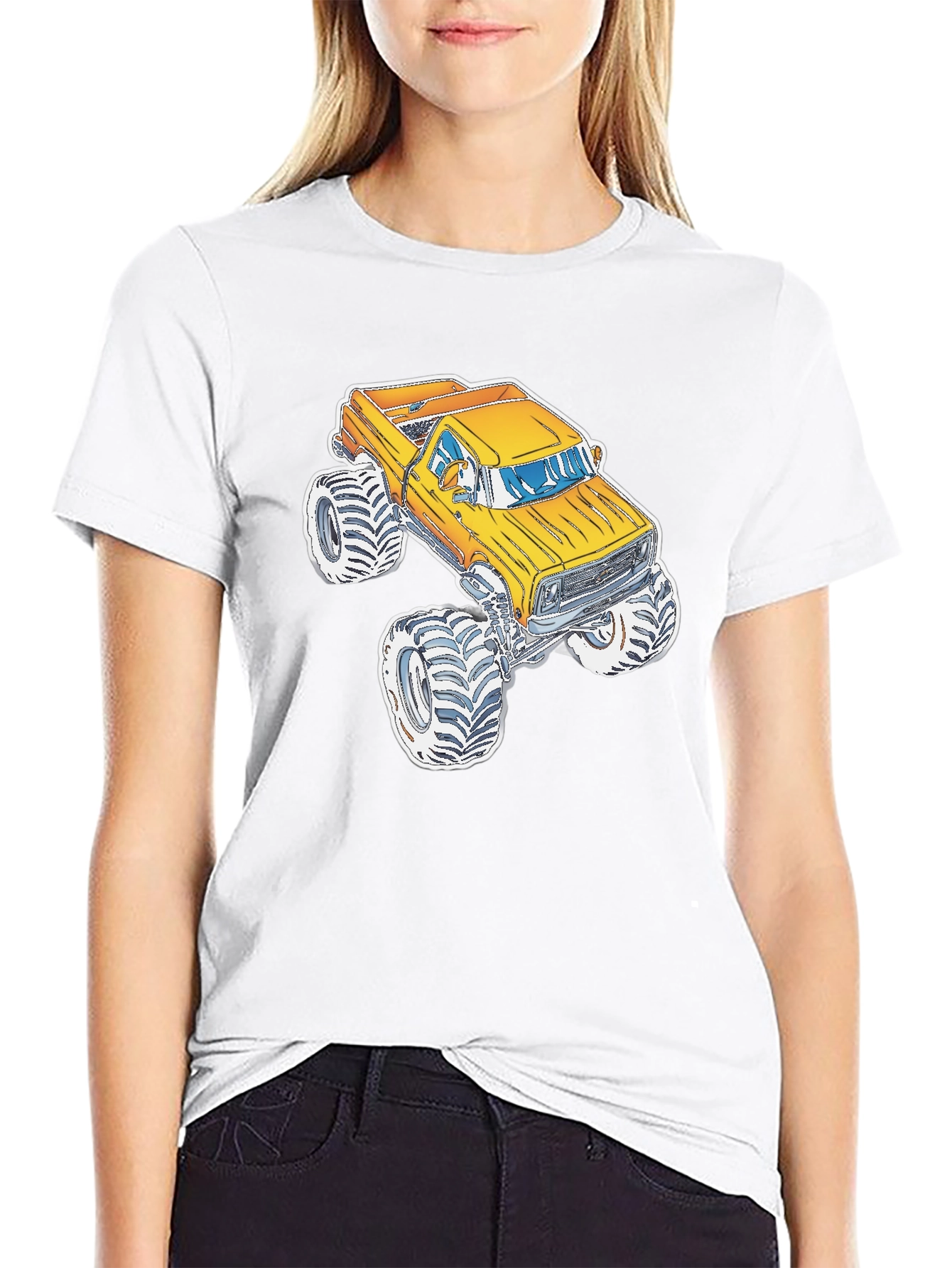 Monster Truck Graphic Tee - Black Cotton Blend