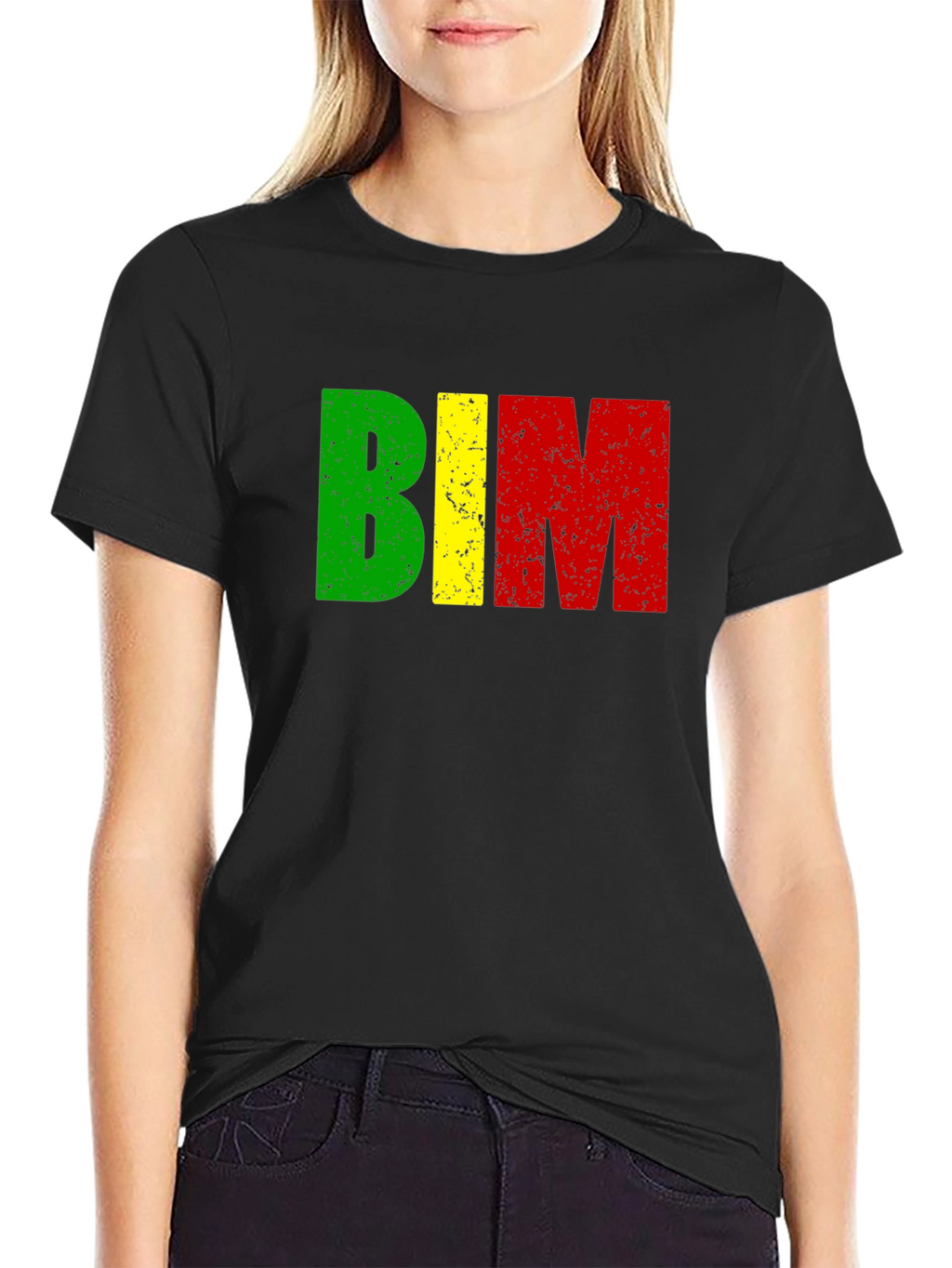 BIM Letters T-Shirt - Green Yellow and Red