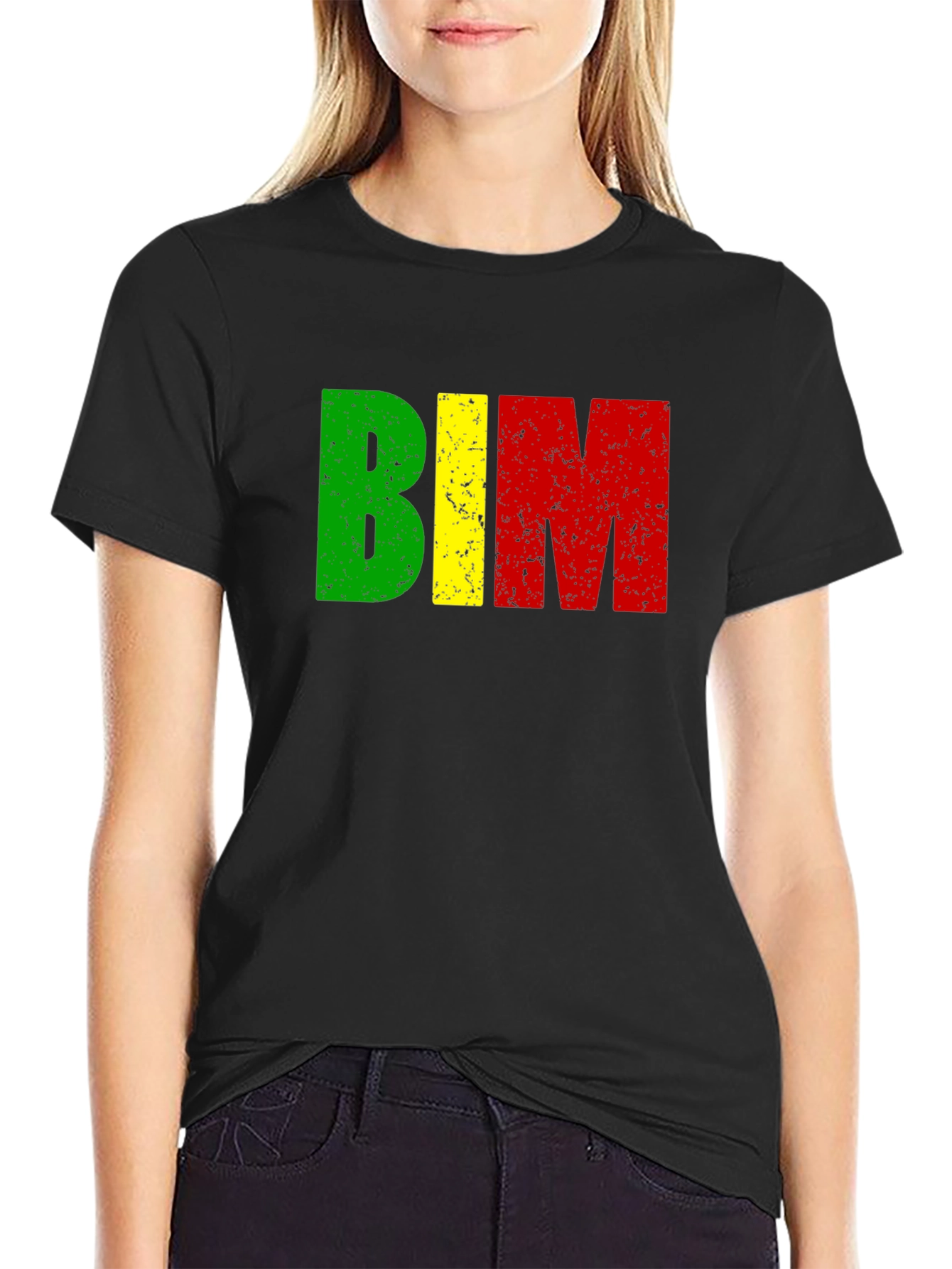 BIM Letters T-Shirt - Green Yellow and Red