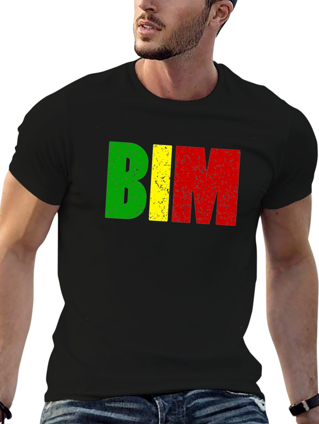 BIM Letters T-Shirt - Green Yellow and Red