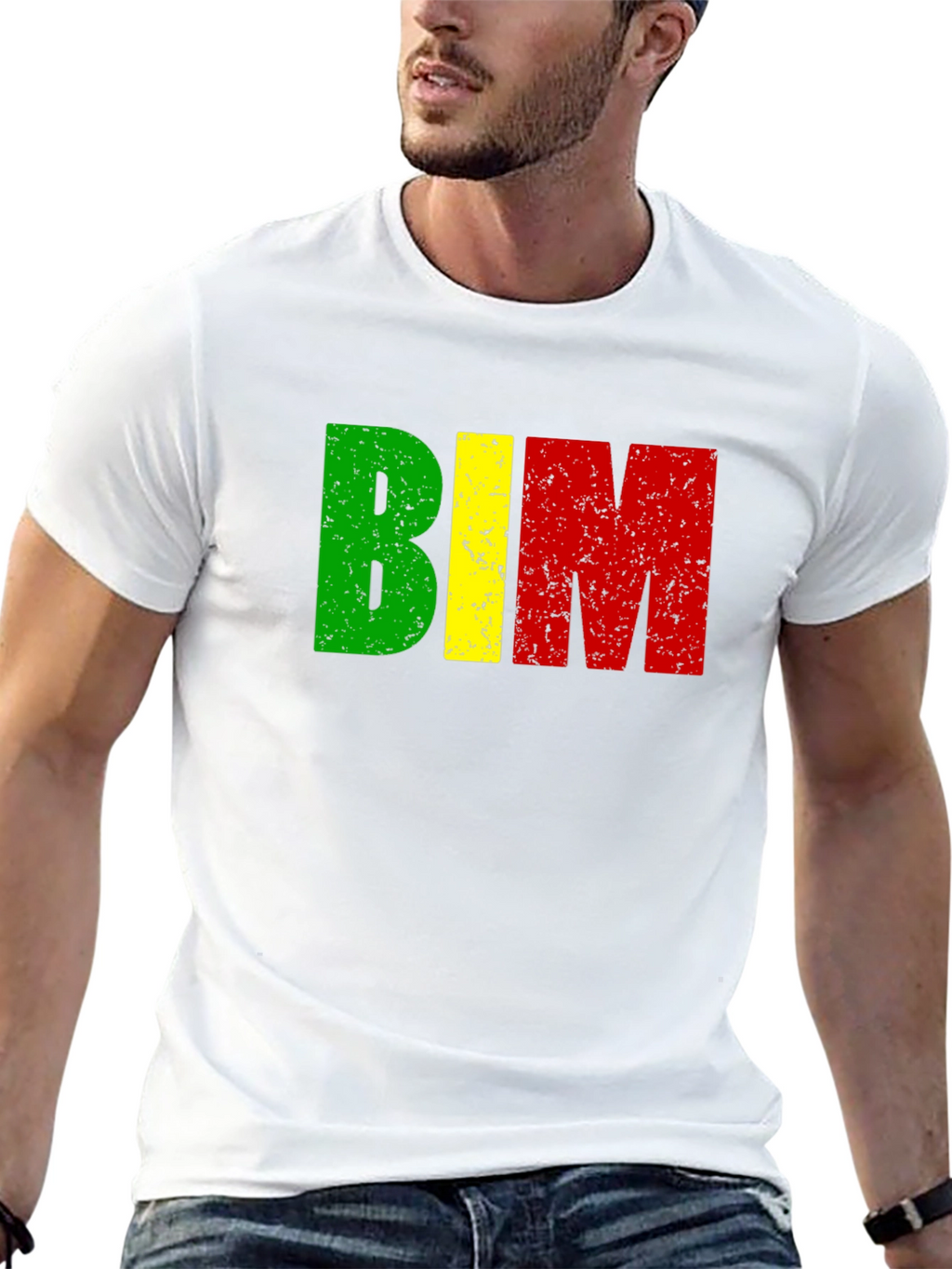 BIM Letters T-Shirt - Green Yellow and Red