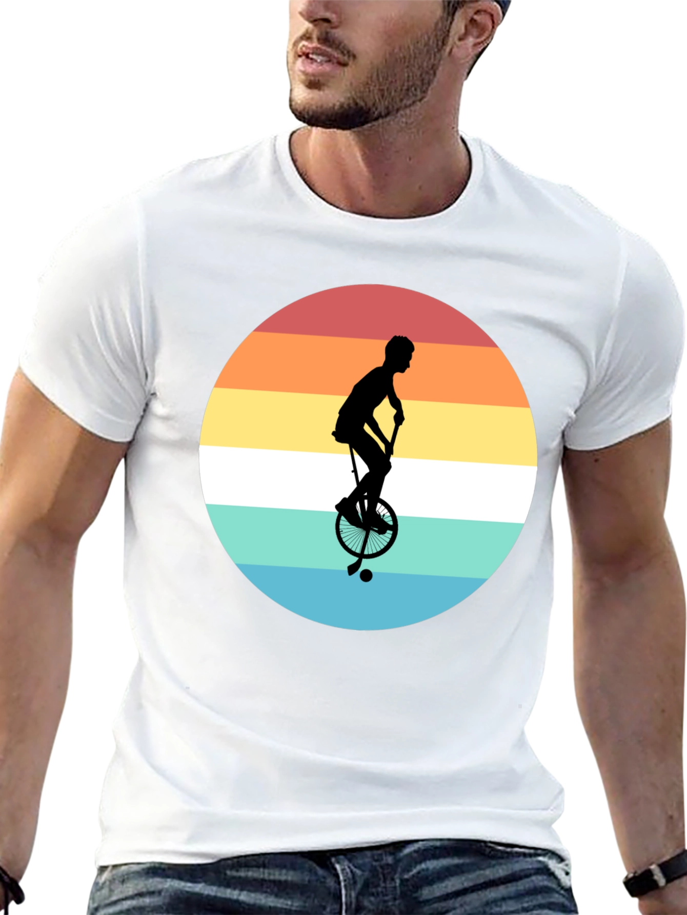 Retro Unicycle Sunset T-Shirt
