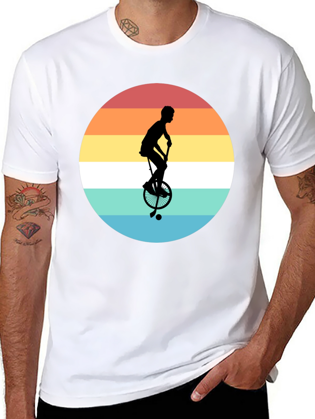 Retro Unicycle Sunset T-Shirt