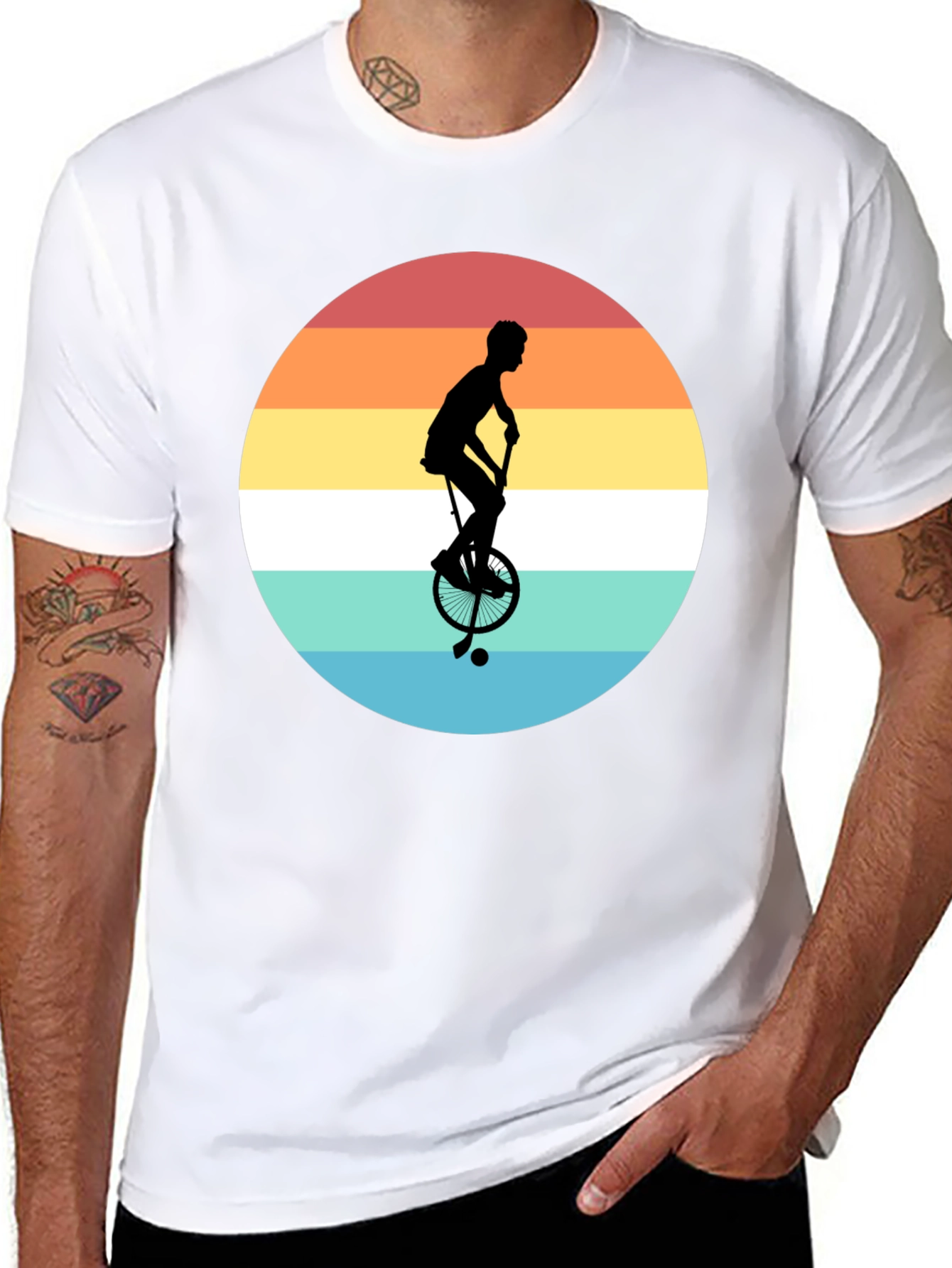 Retro Unicycle Sunset T-Shirt