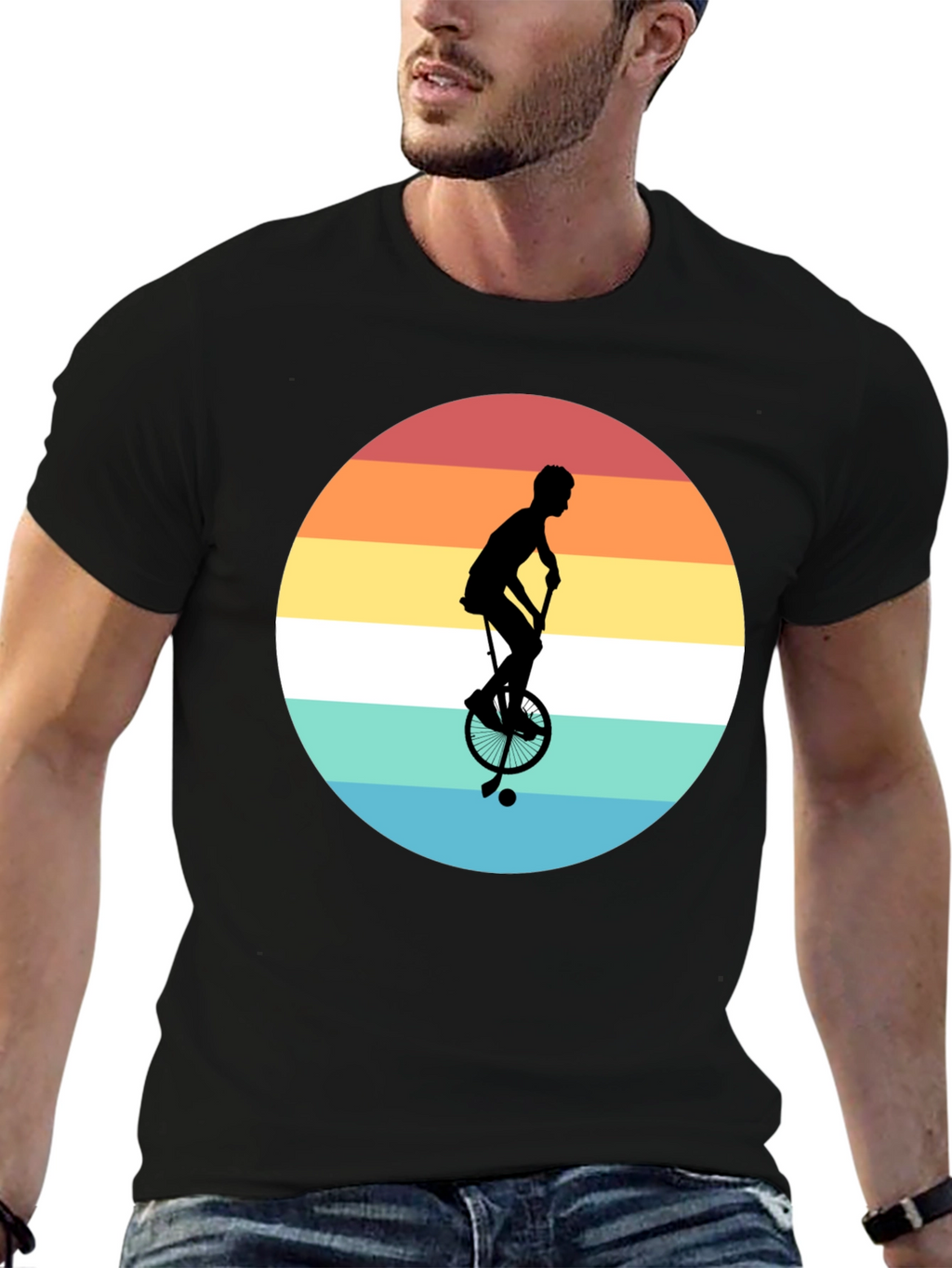 Retro Unicycle Sunset T-Shirt