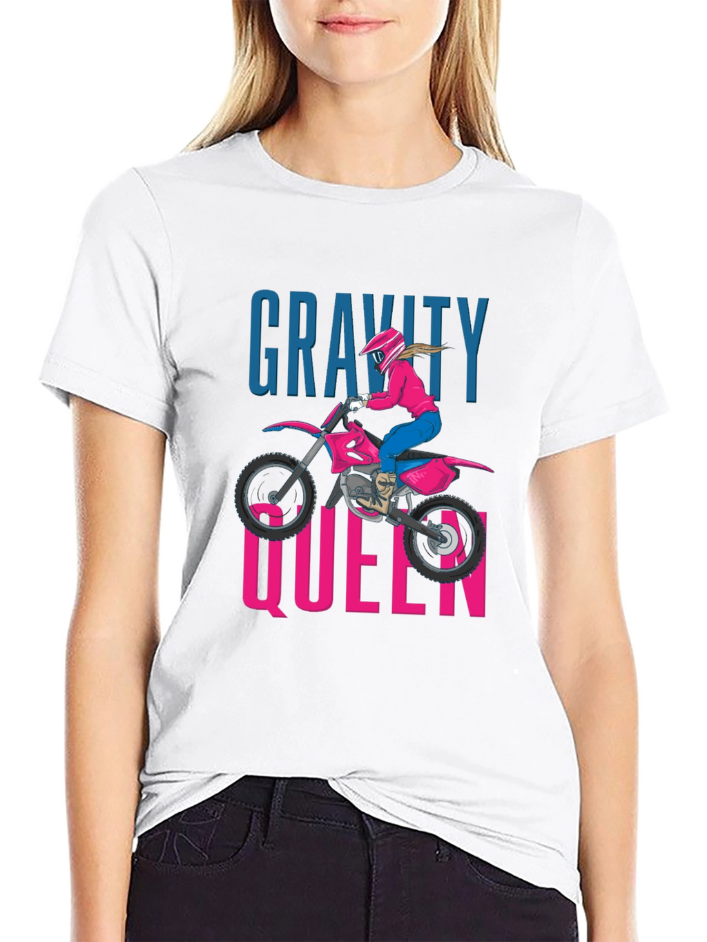 Gravity Queen Motocross Graphic Tee - Black