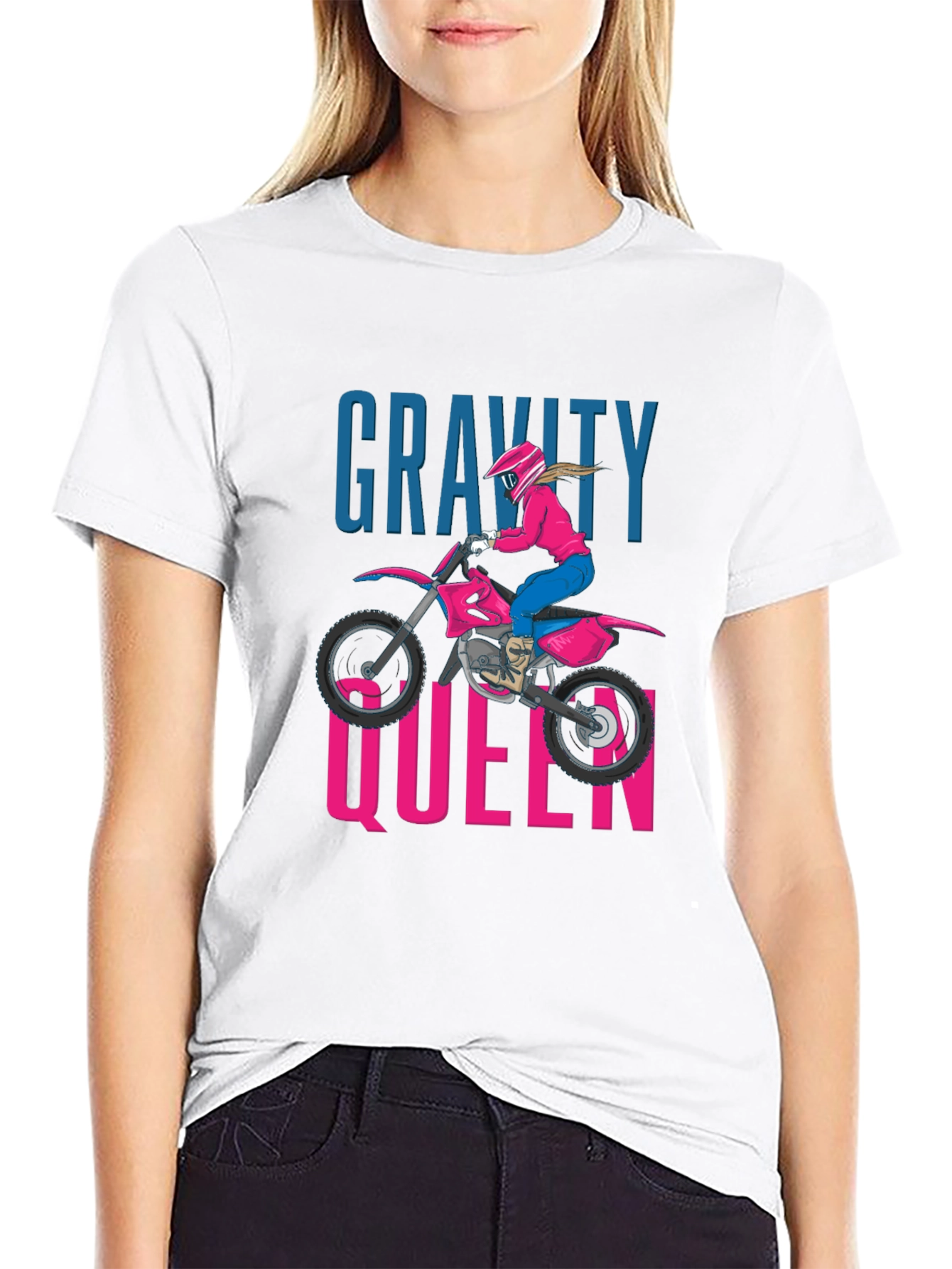 Gravity Queen Motocross Graphic Tee - Black