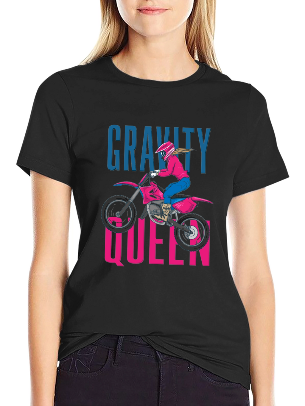 Gravity Queen Motocross Graphic Tee - Black