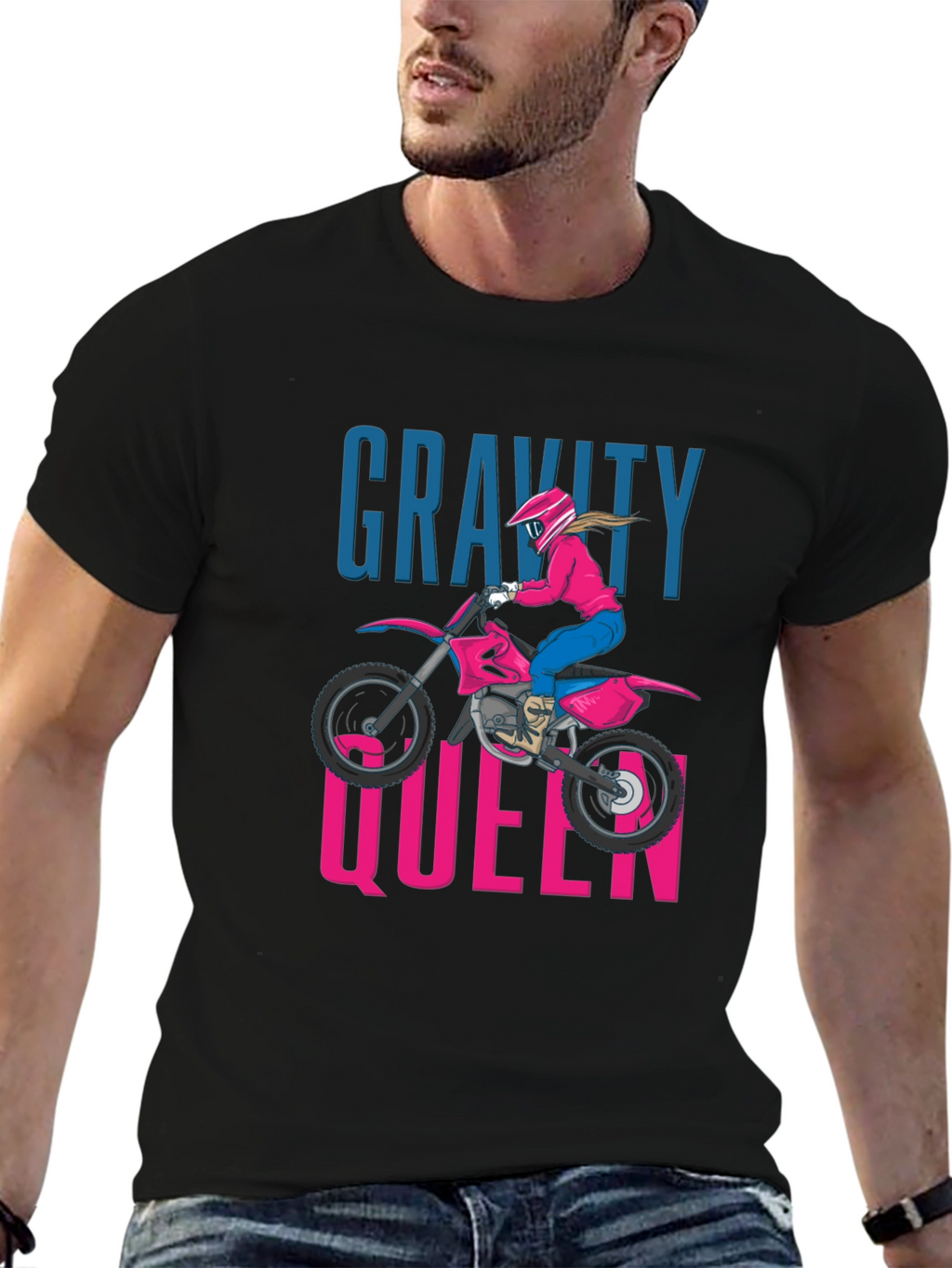 Gravity Queen Motocross Graphic Tee - Black
