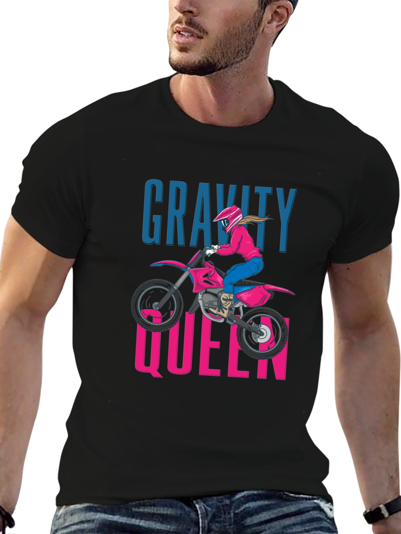 Gravity Queen Motocross Graphic Tee - Black
