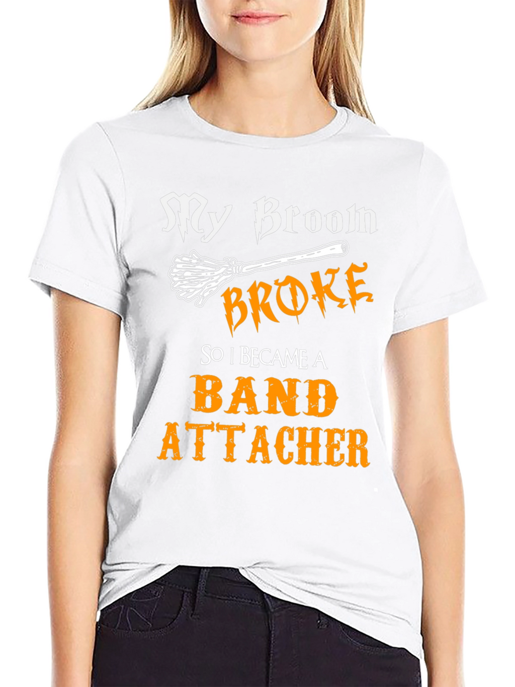 My Broom Broke T-Shirt - Band Attacher Halloween Tee