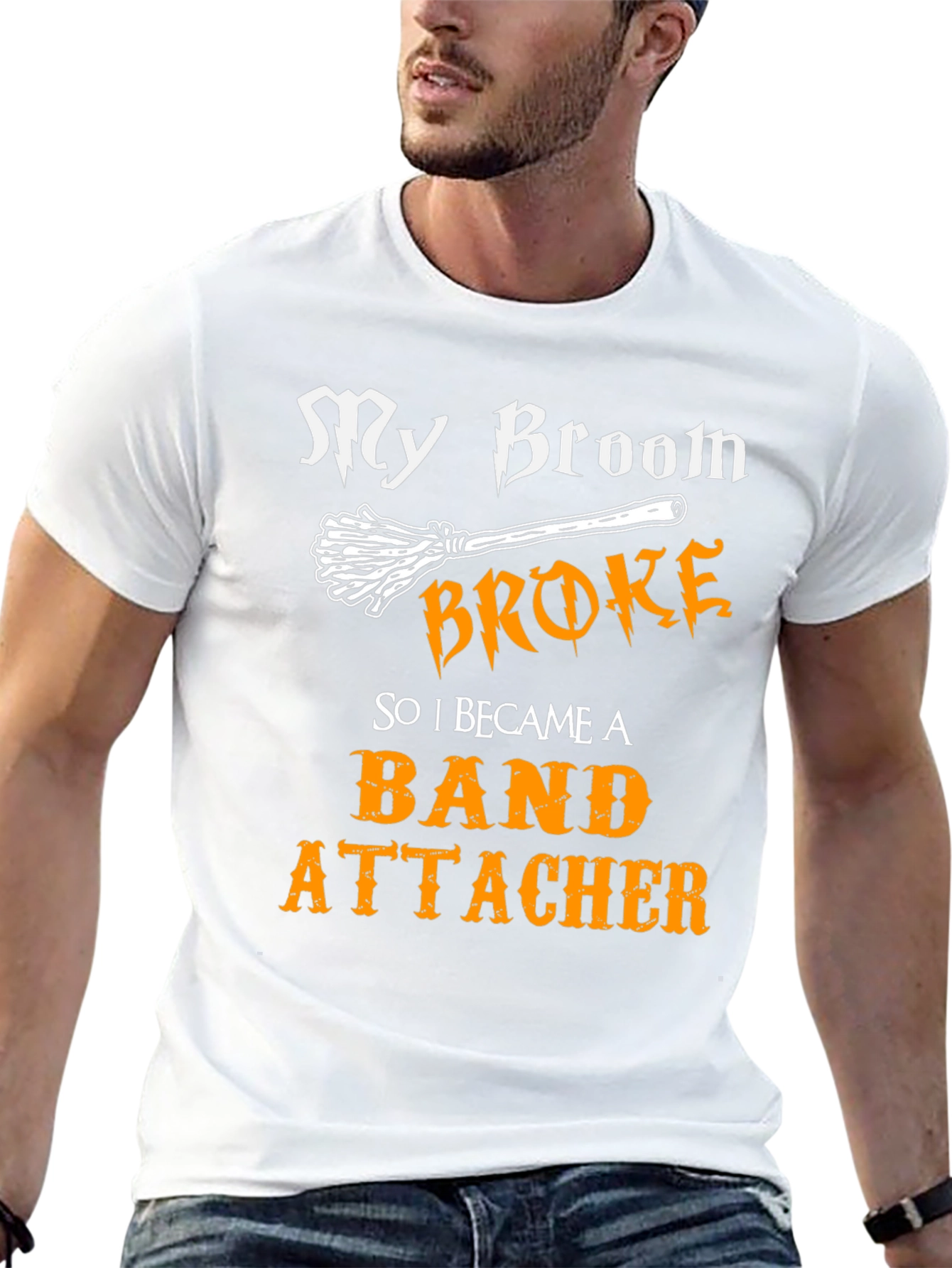 My Broom Broke T-Shirt - Band Attacher Halloween Tee