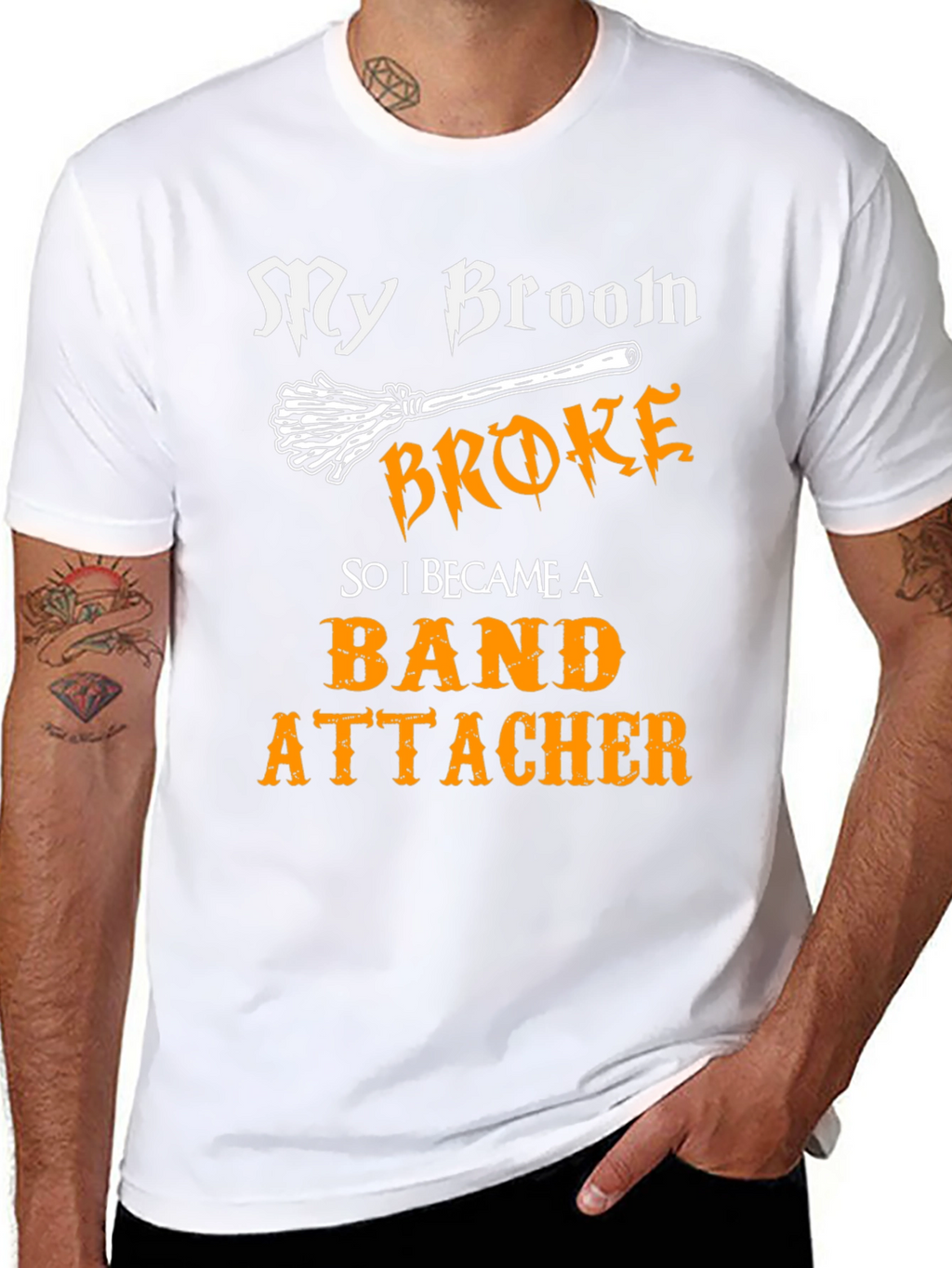 My Broom Broke T-Shirt - Band Attacher Halloween Tee