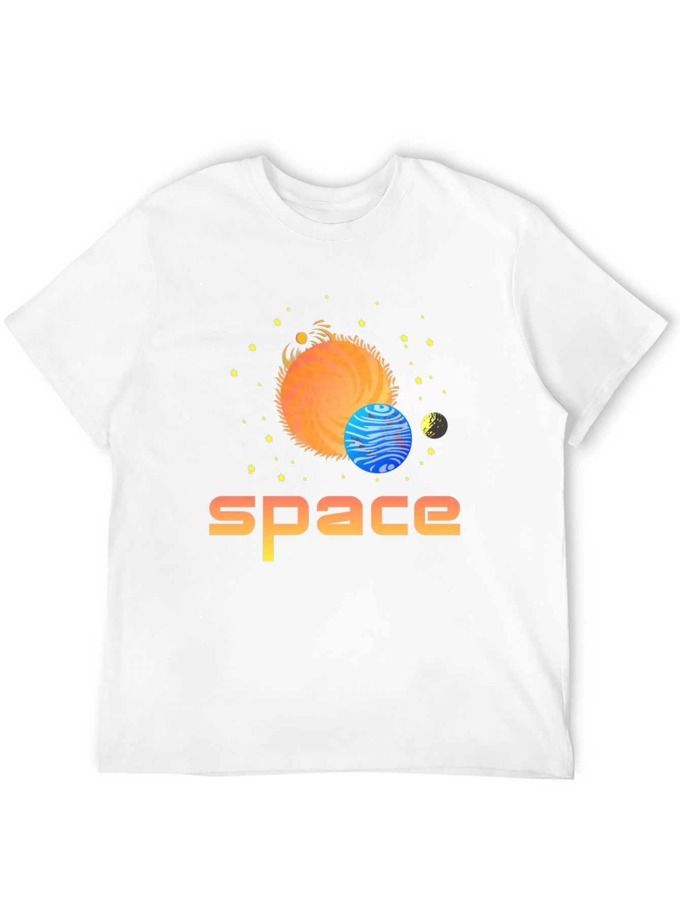 Space Graphic Print T-Shirt - Stylish Outer Space Design
