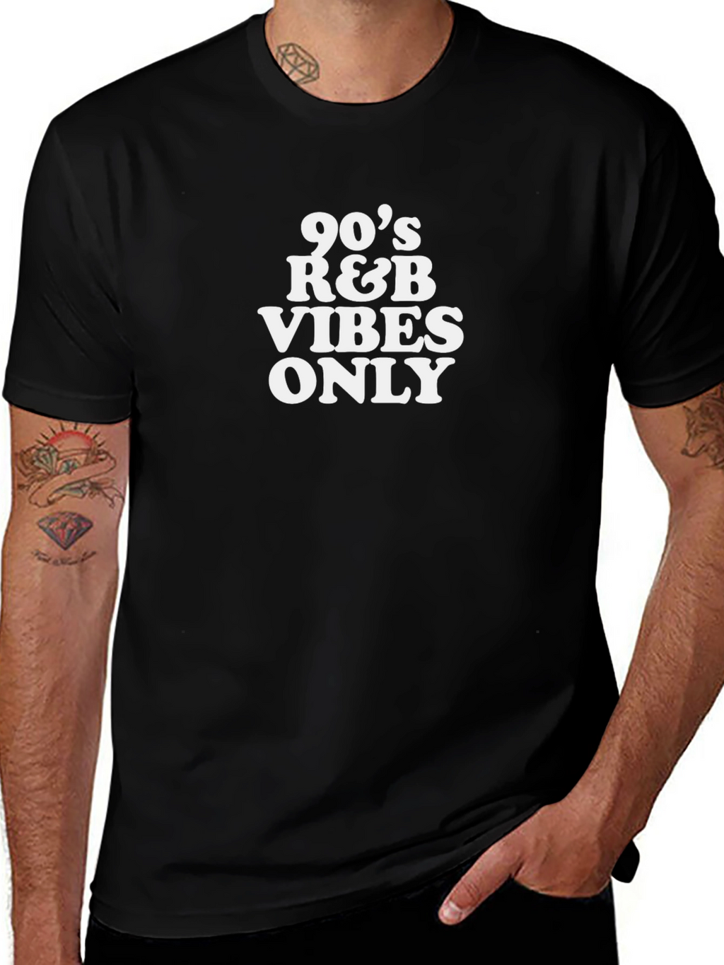 90s R&B Vibes Only Black T-Shirt