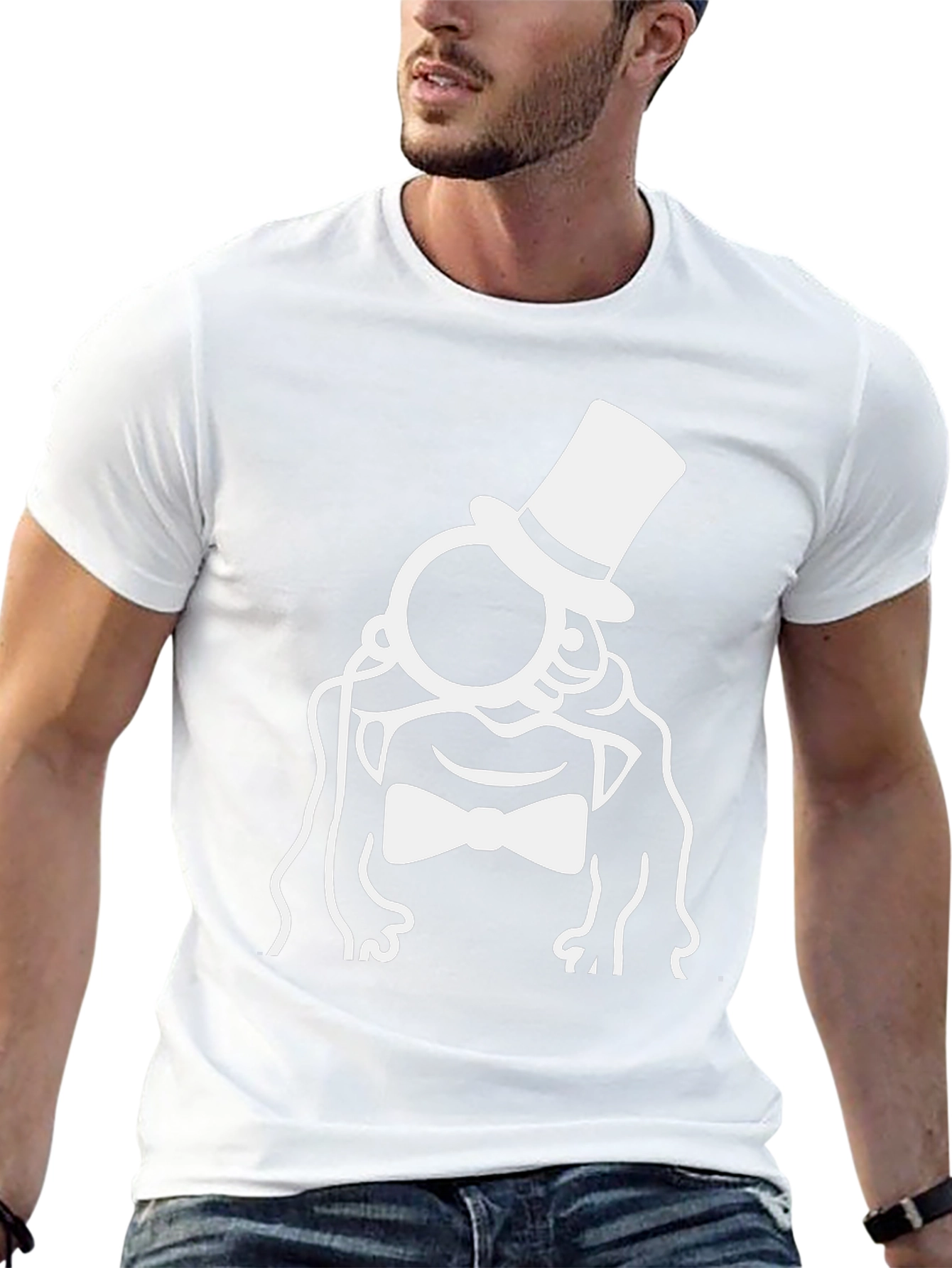 Top Hat Bowtie Silhouette T-Shirt