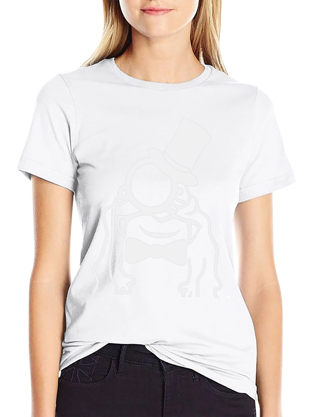 Top Hat Bowtie Silhouette T-Shirt