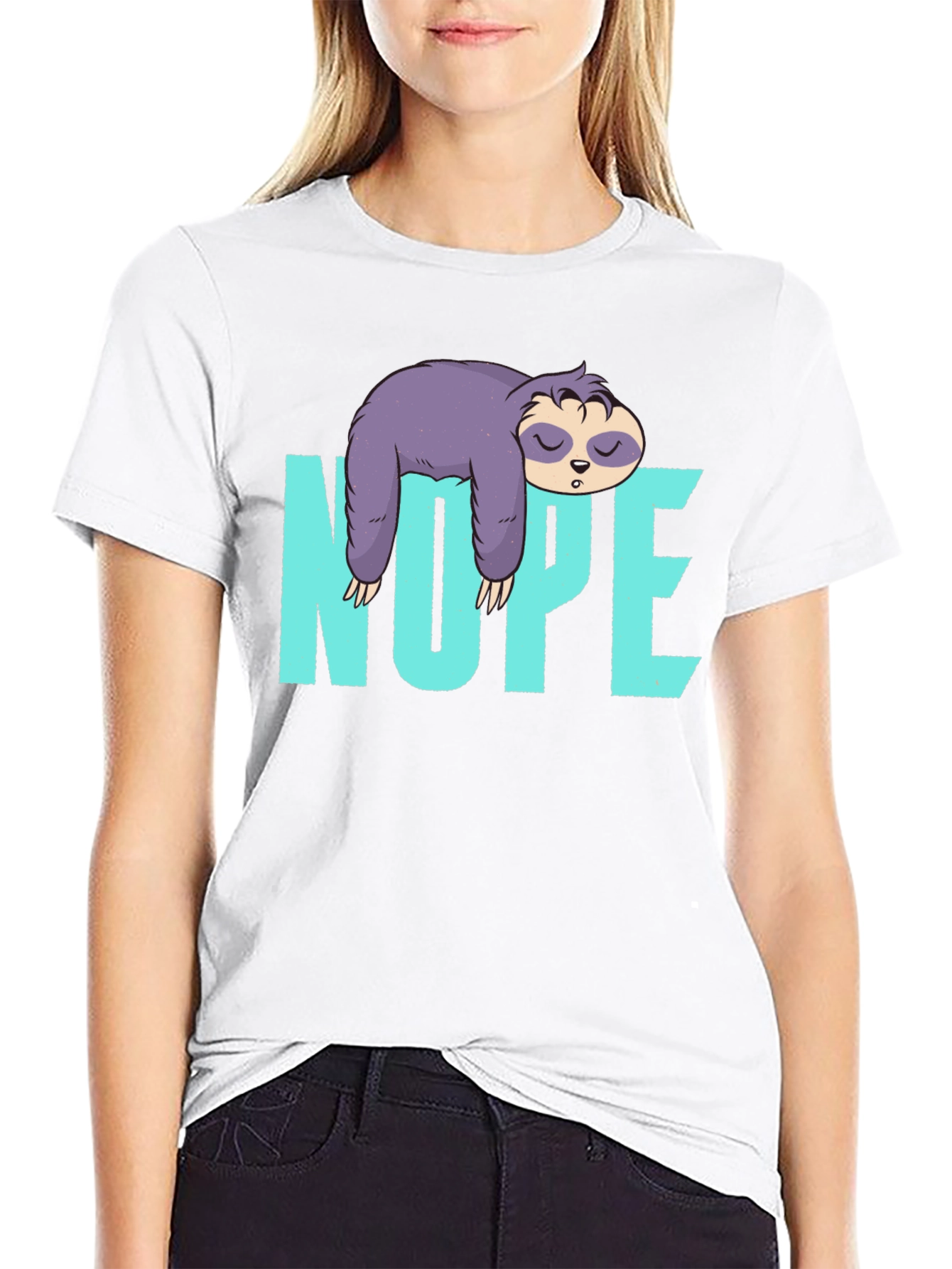 Nope Sloth T-Shirt Lazy Sleeping Graphic Tee
