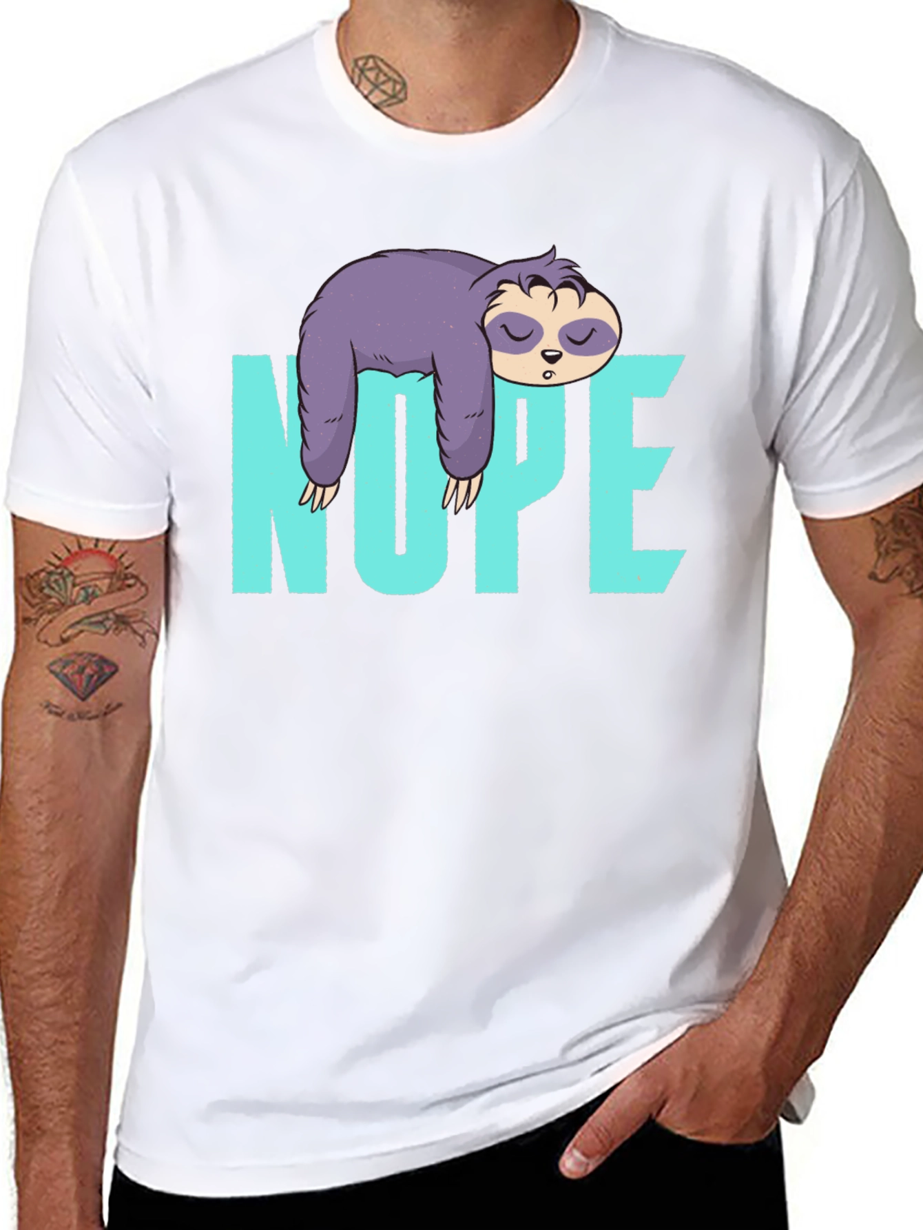 Nope Sloth T-Shirt Lazy Sleeping Graphic Tee