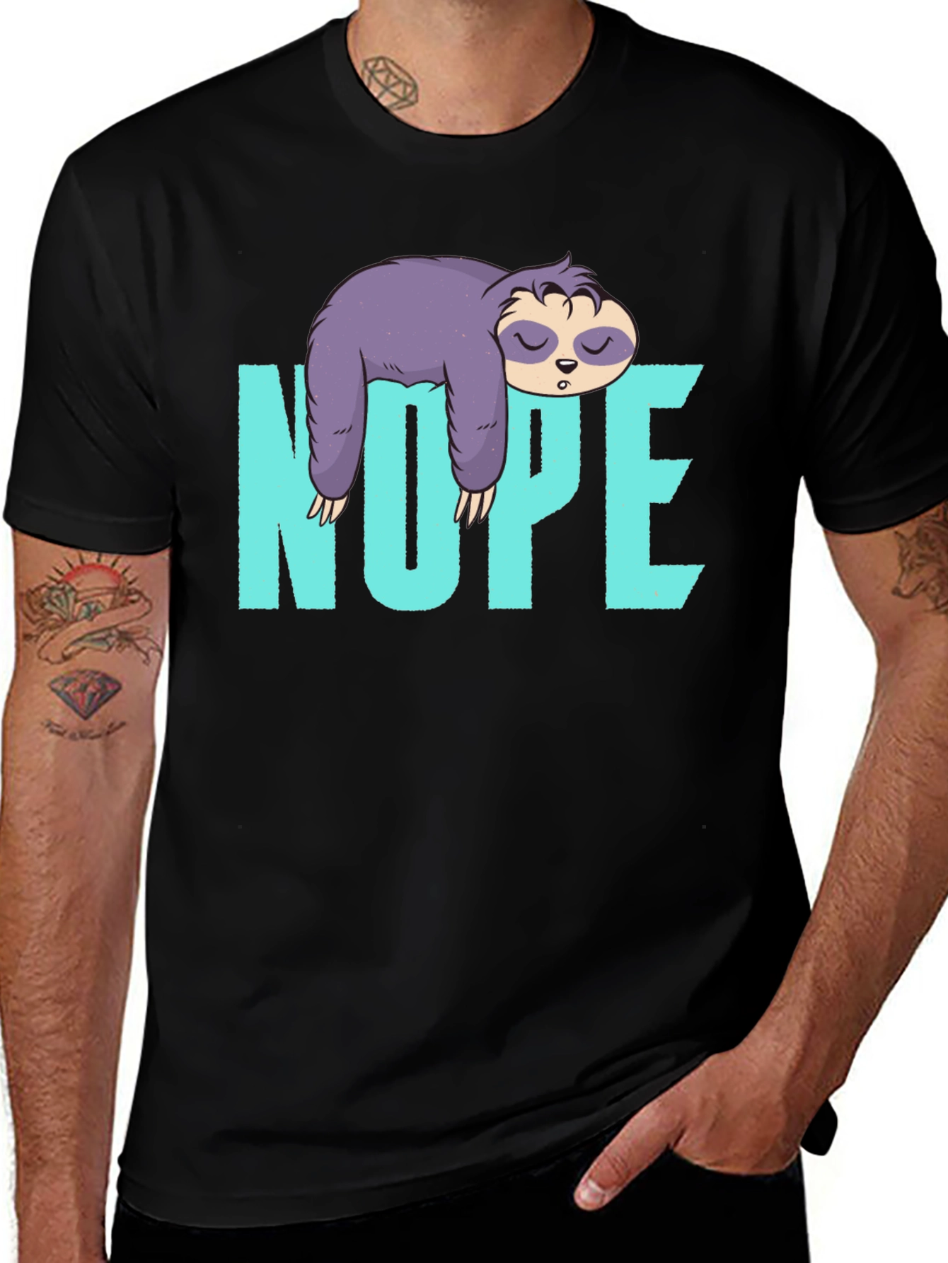 Nope Sloth T-Shirt Lazy Sleeping Graphic Tee