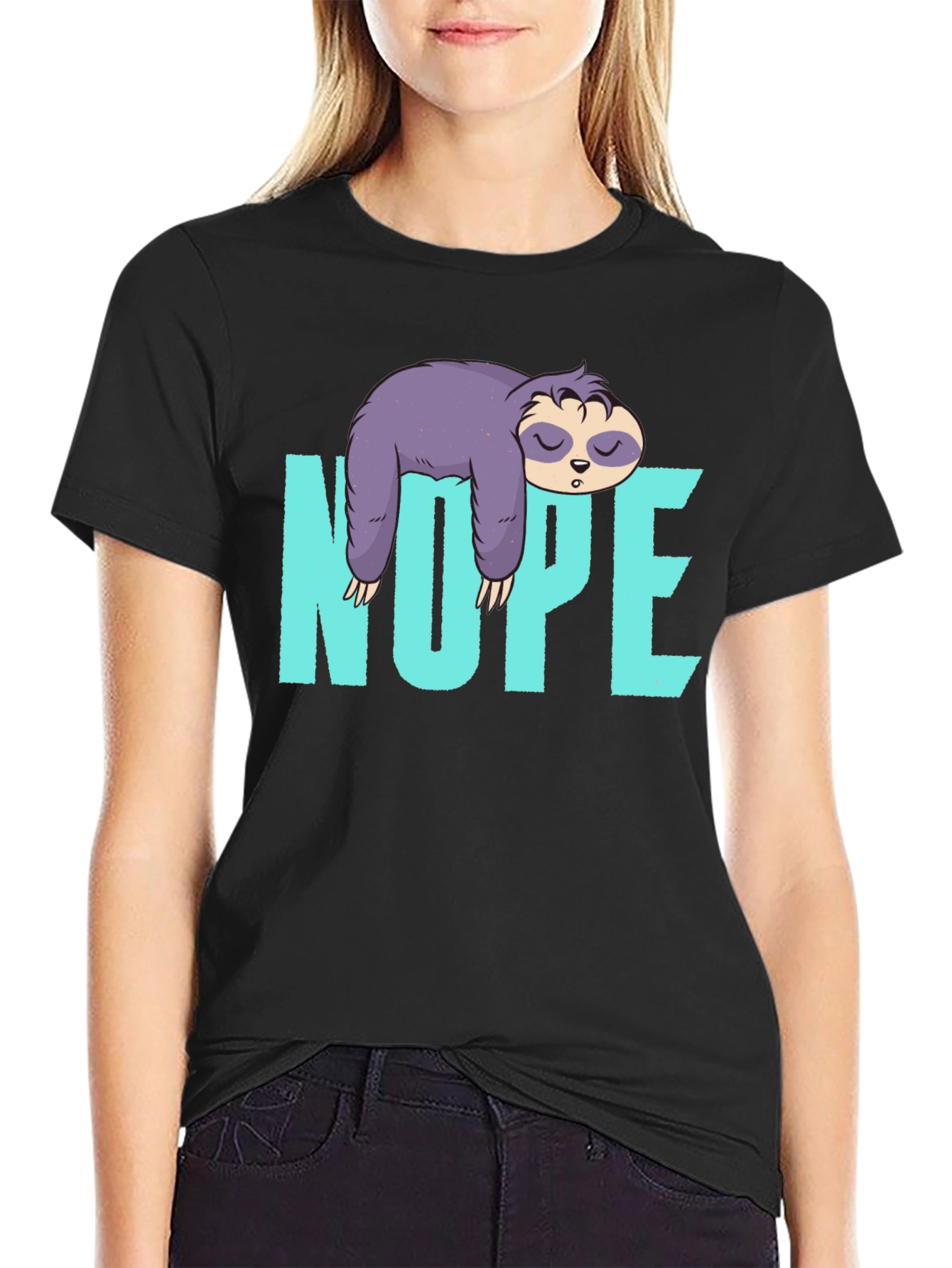 Nope Sloth T-Shirt Lazy Sleeping Graphic Tee
