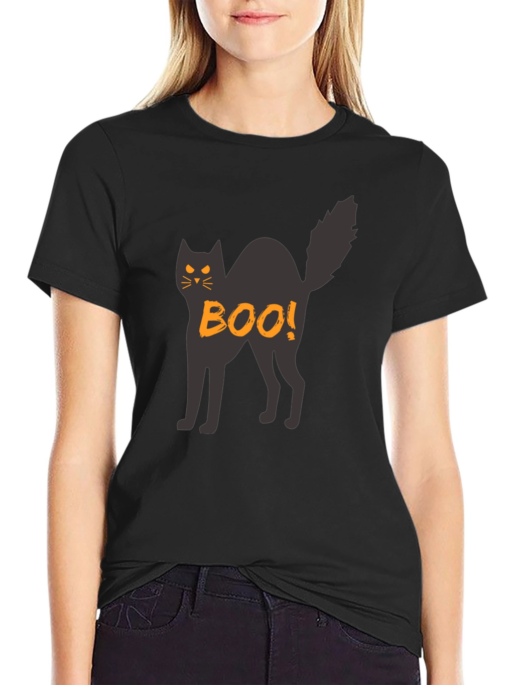 Halloween Black Cat Boo! T-Shirt