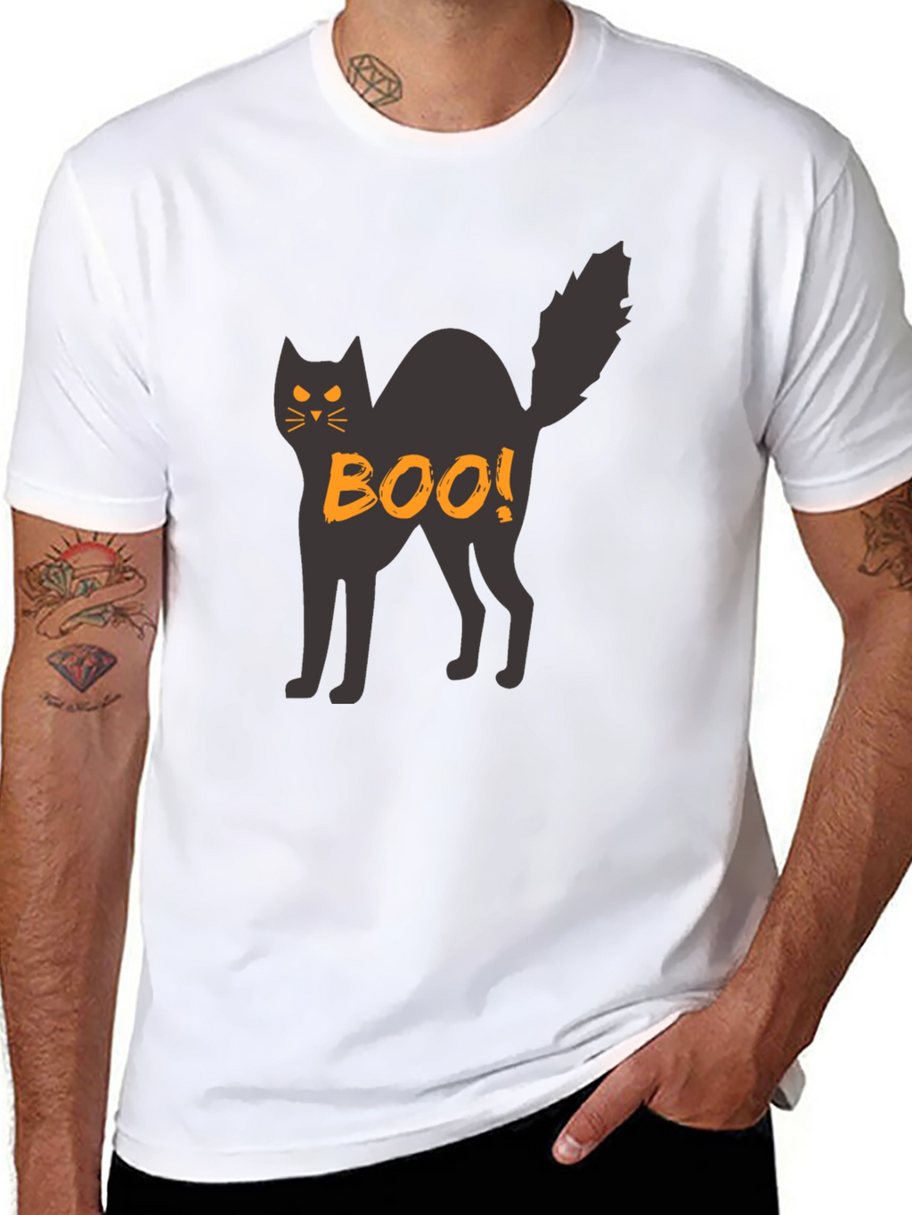 Halloween Black Cat Boo! T-Shirt
