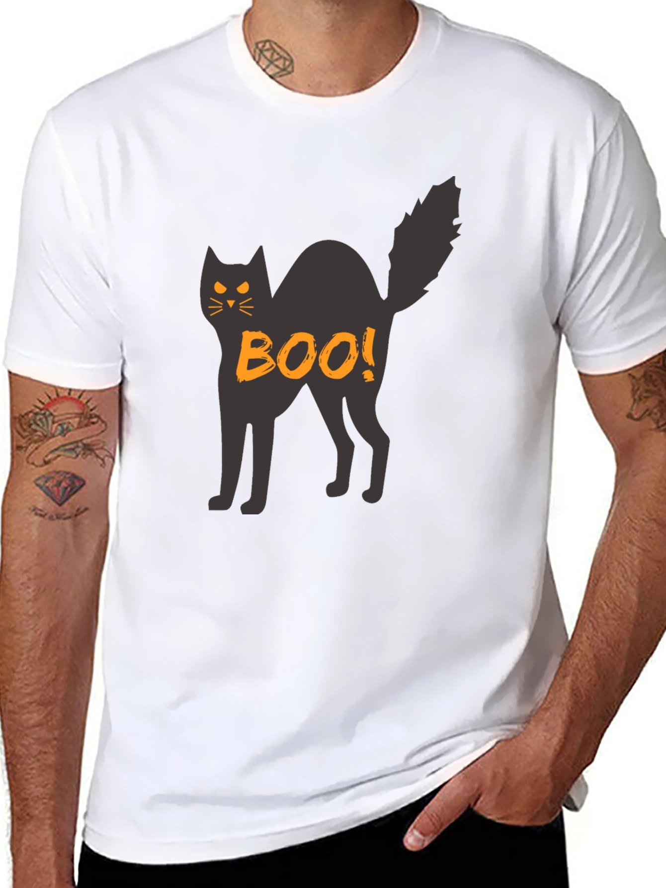 Halloween Black Cat Boo! T-Shirt