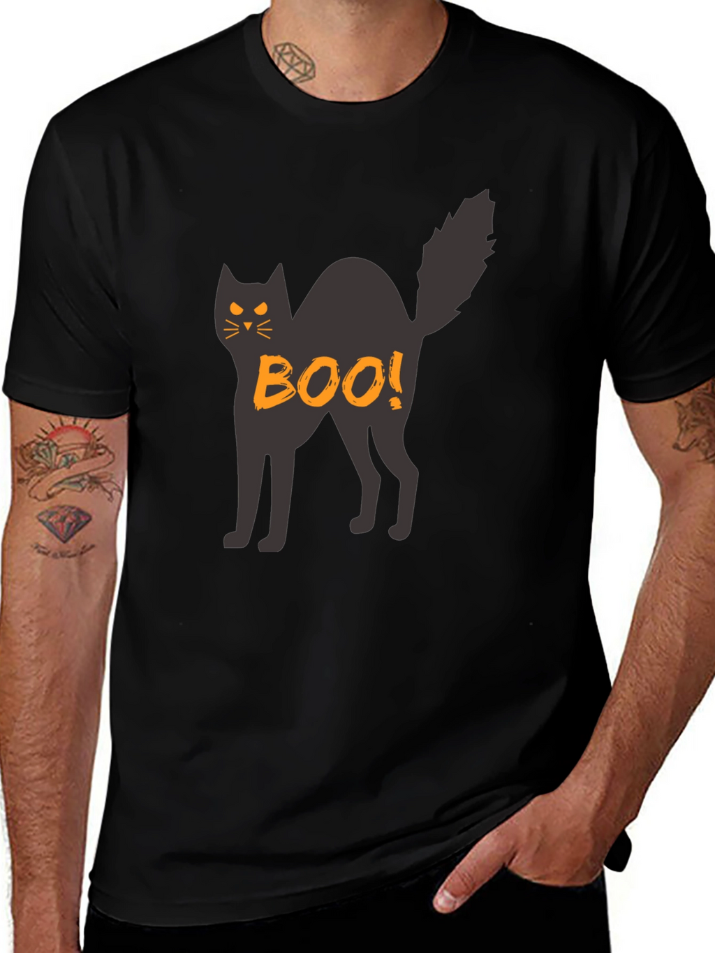 Halloween Black Cat Boo! T-Shirt