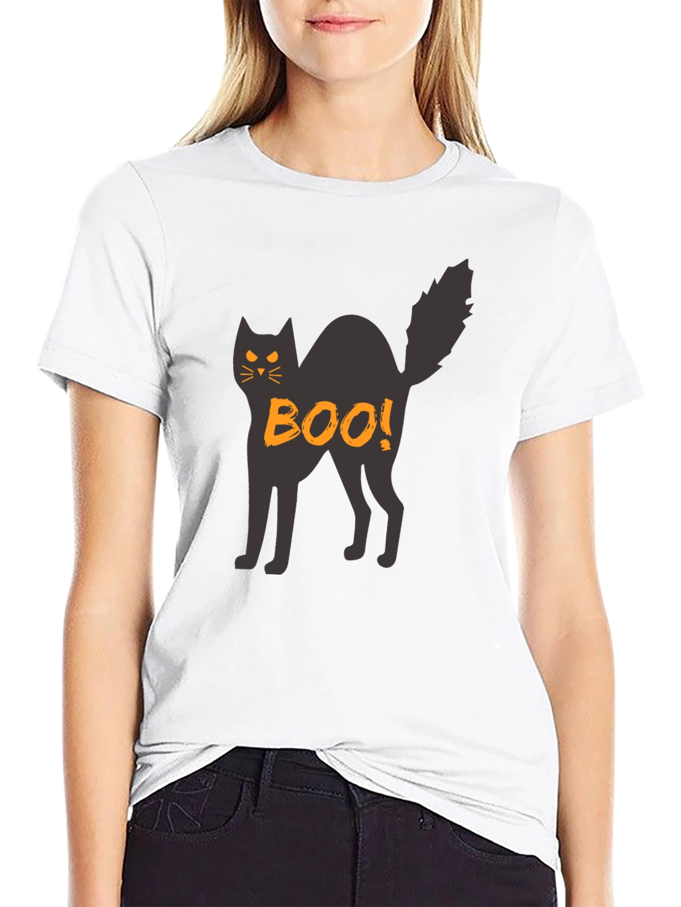 Halloween Black Cat Boo! T-Shirt