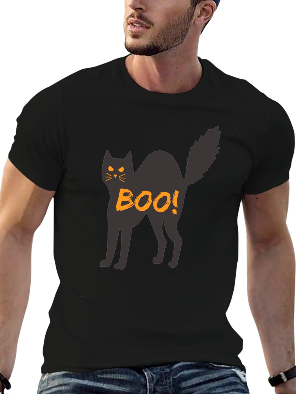 Halloween Black Cat Boo! T-Shirt