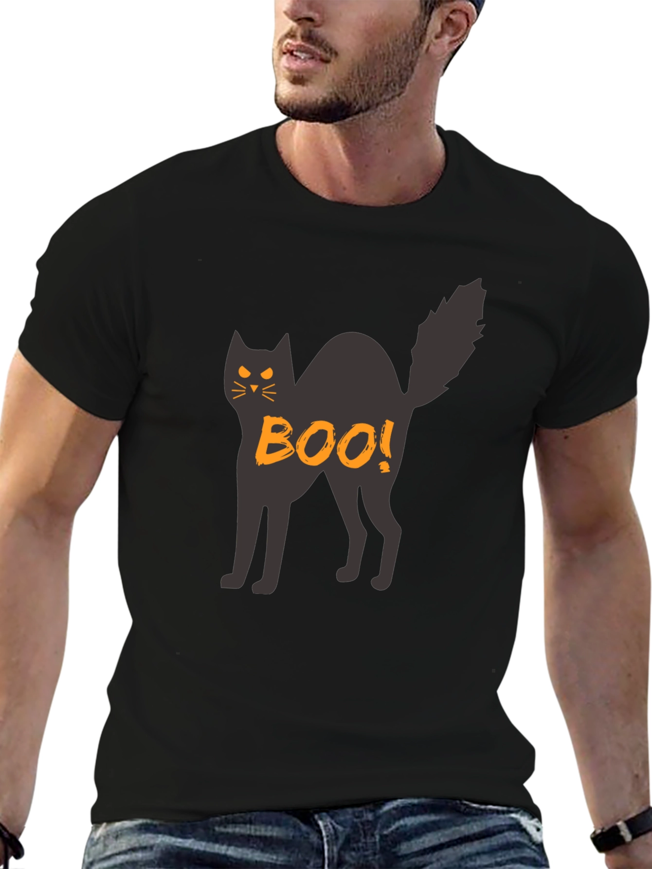 Halloween Black Cat Boo! T-Shirt