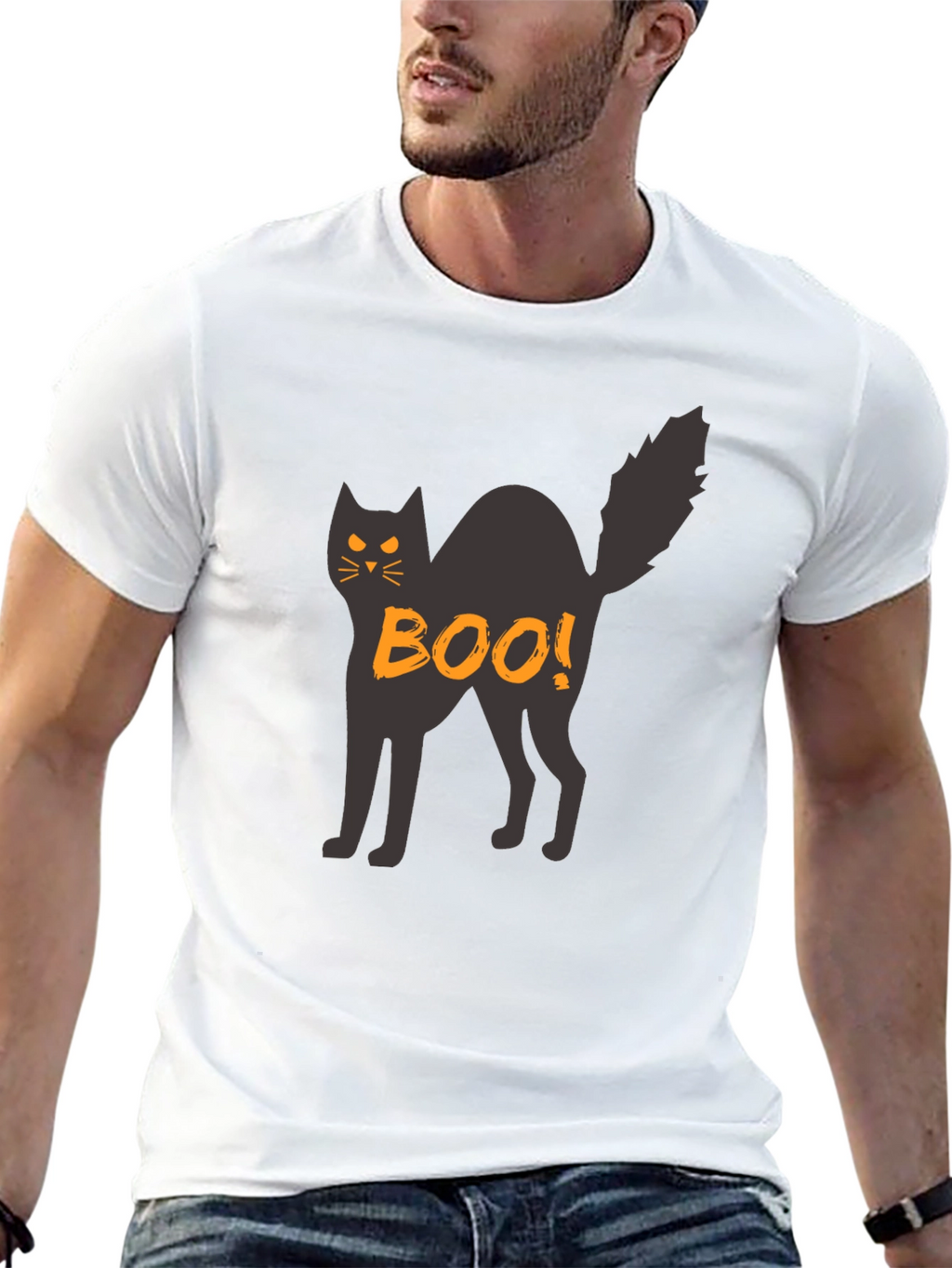 Halloween Black Cat Boo! T-Shirt