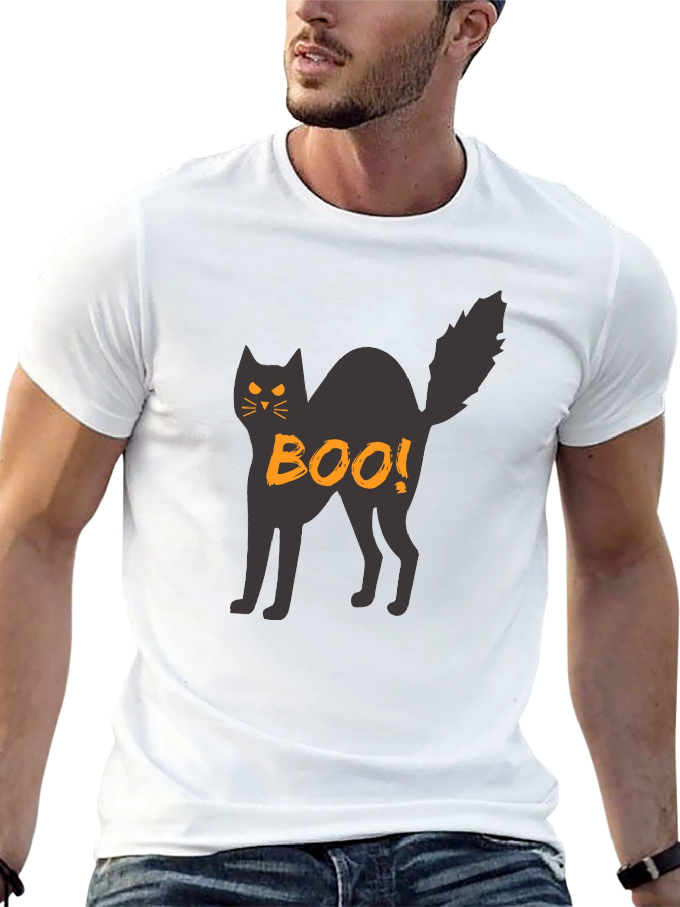Halloween Black Cat Boo! T-Shirt