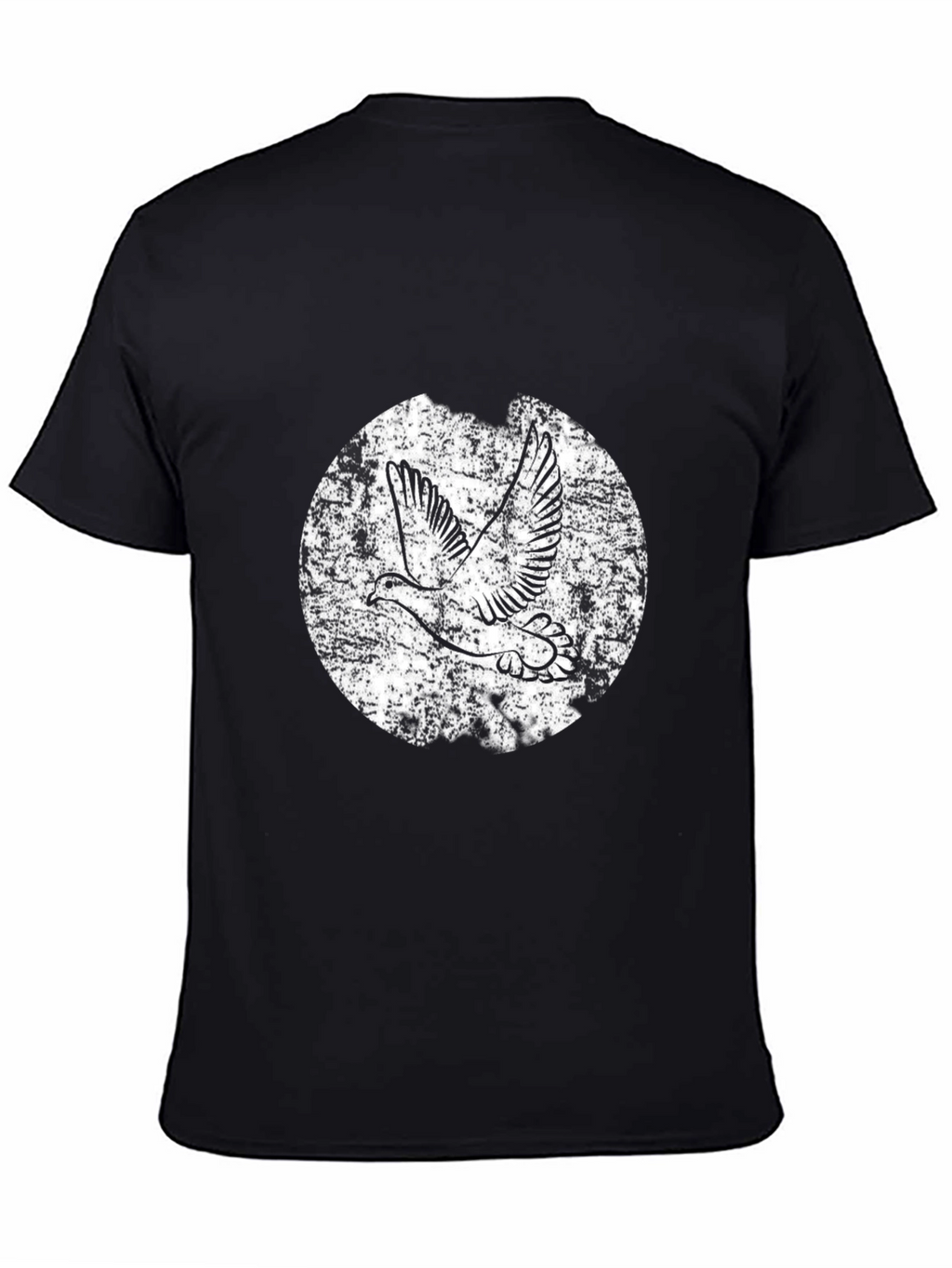 Retro Dove Graphic Black T-Shirt